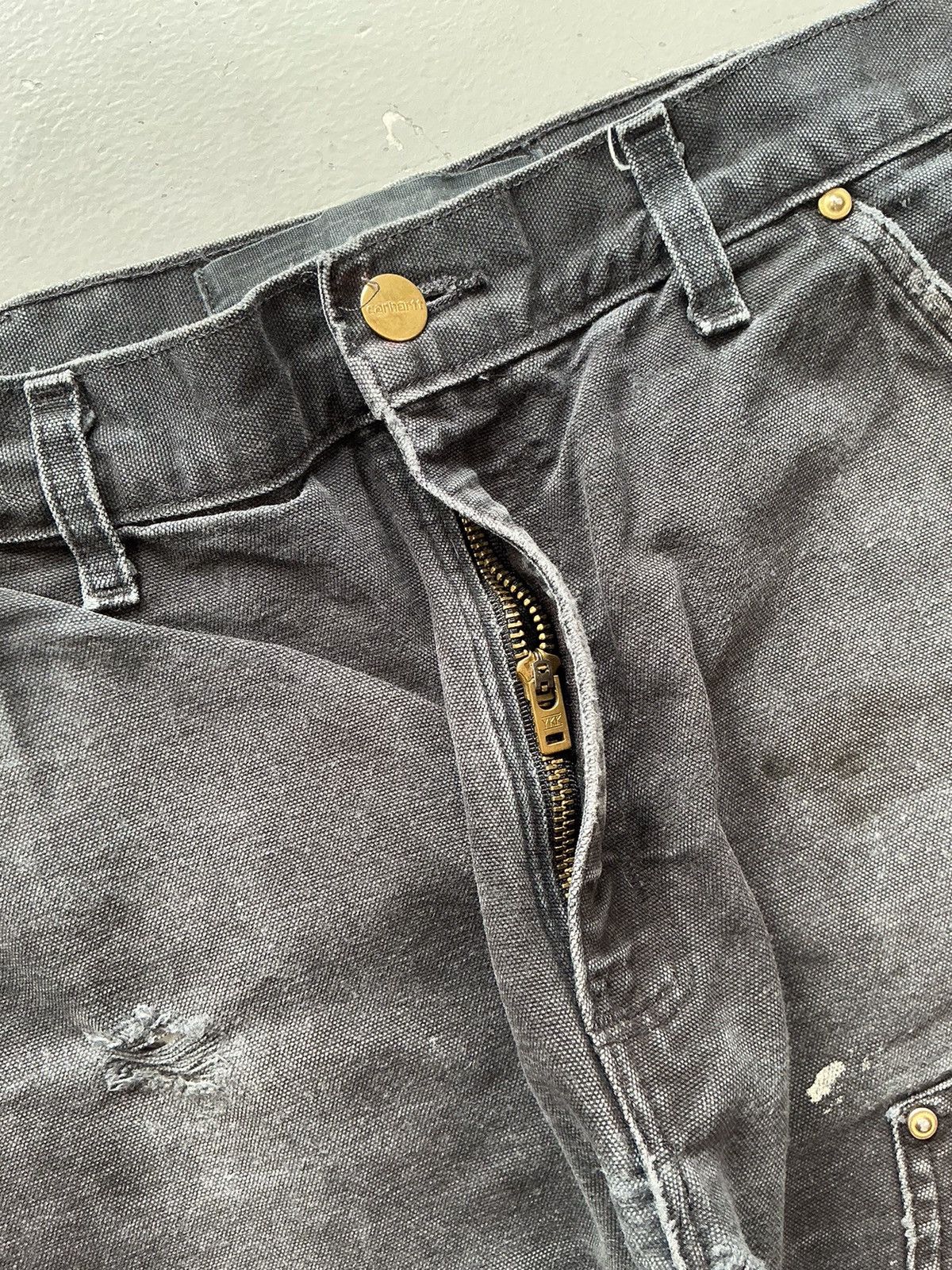 Carhartt × Vintage Vintage Carhartt b01BLK distressed painted double knee denim Size US 32 / EU 48 - 9 Thumbnail