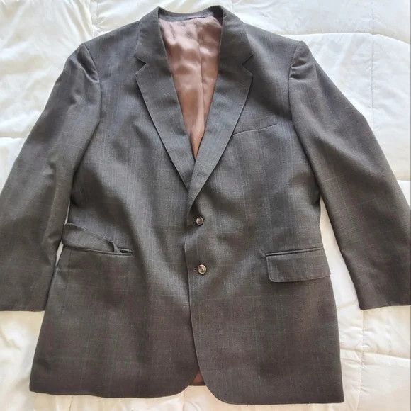 Vintage '80s Wool Blend Tweed Suit Classic Fall Neutral Winter Size 48L - 5 Thumbnail