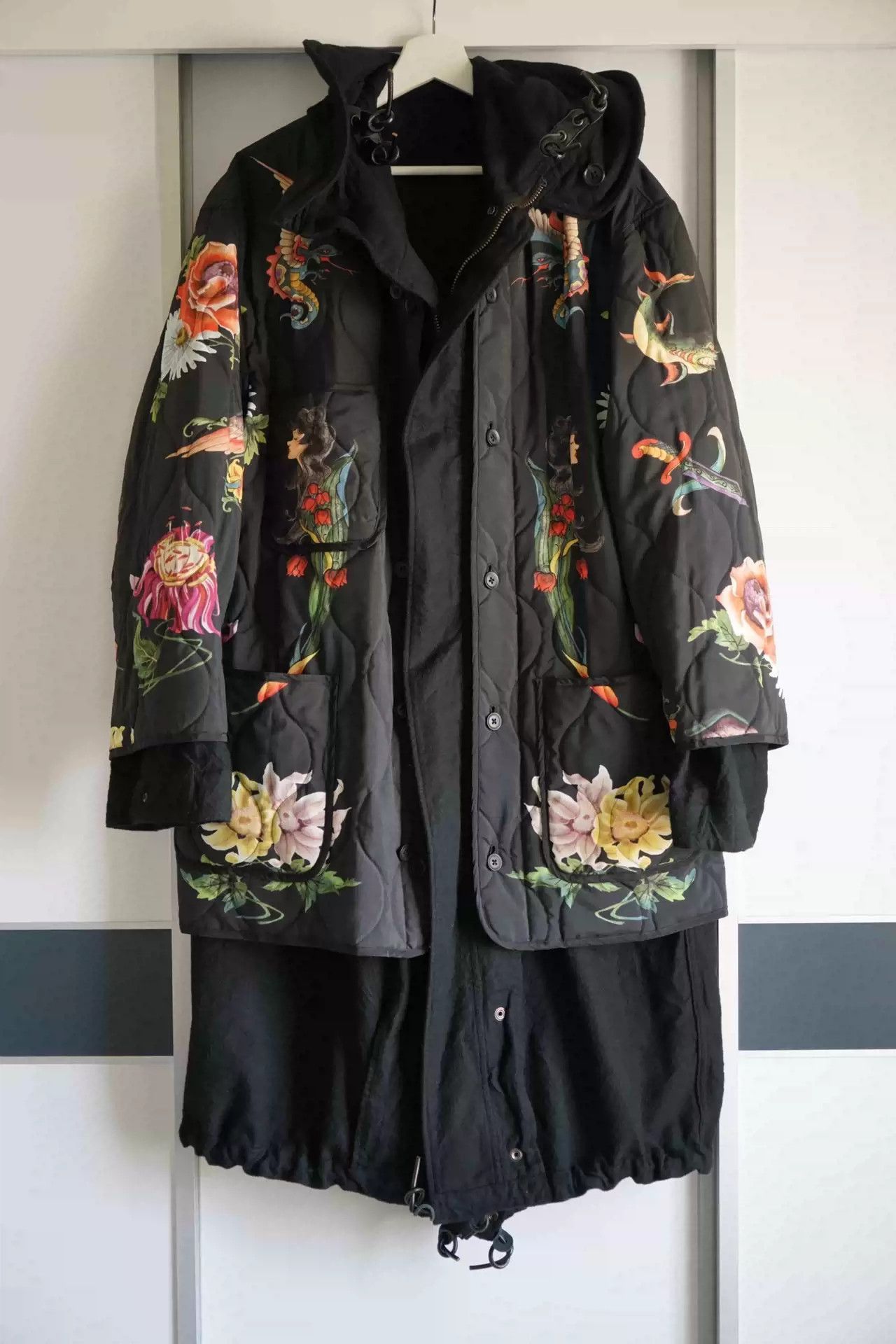 Yohji Yamamoto Yohji Yamamoto 03aw Ukiyo-e Full Print Double-sided Coat-25 Size US L / EU 52-54 / 3 - 1 Thumbnail