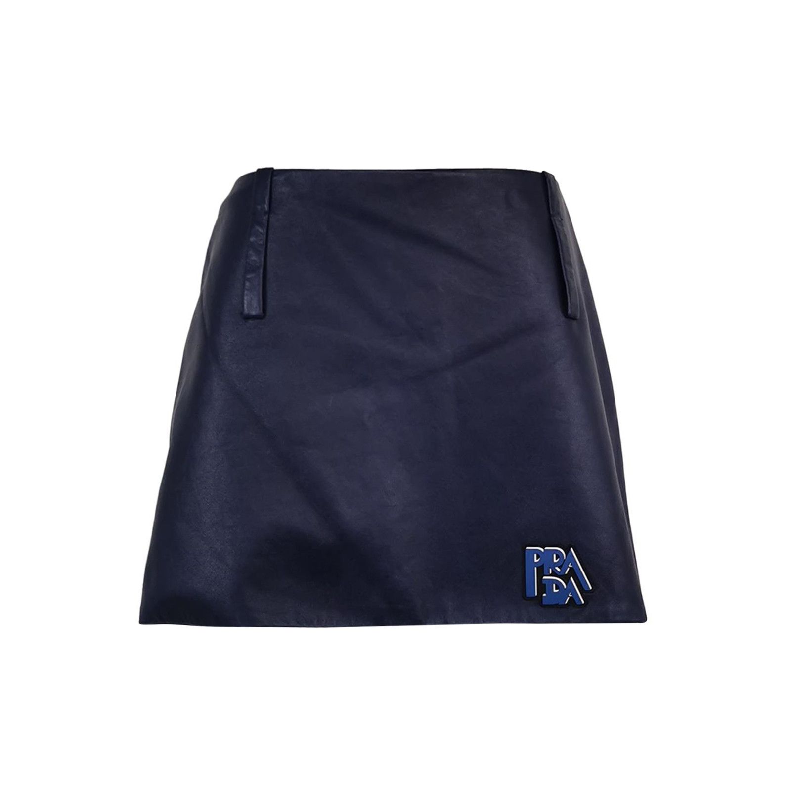 Prada Prada Logo Leather Mini Skirt Size 40 Size 27" / US 4 / IT 40 - 1 Thumbnail
