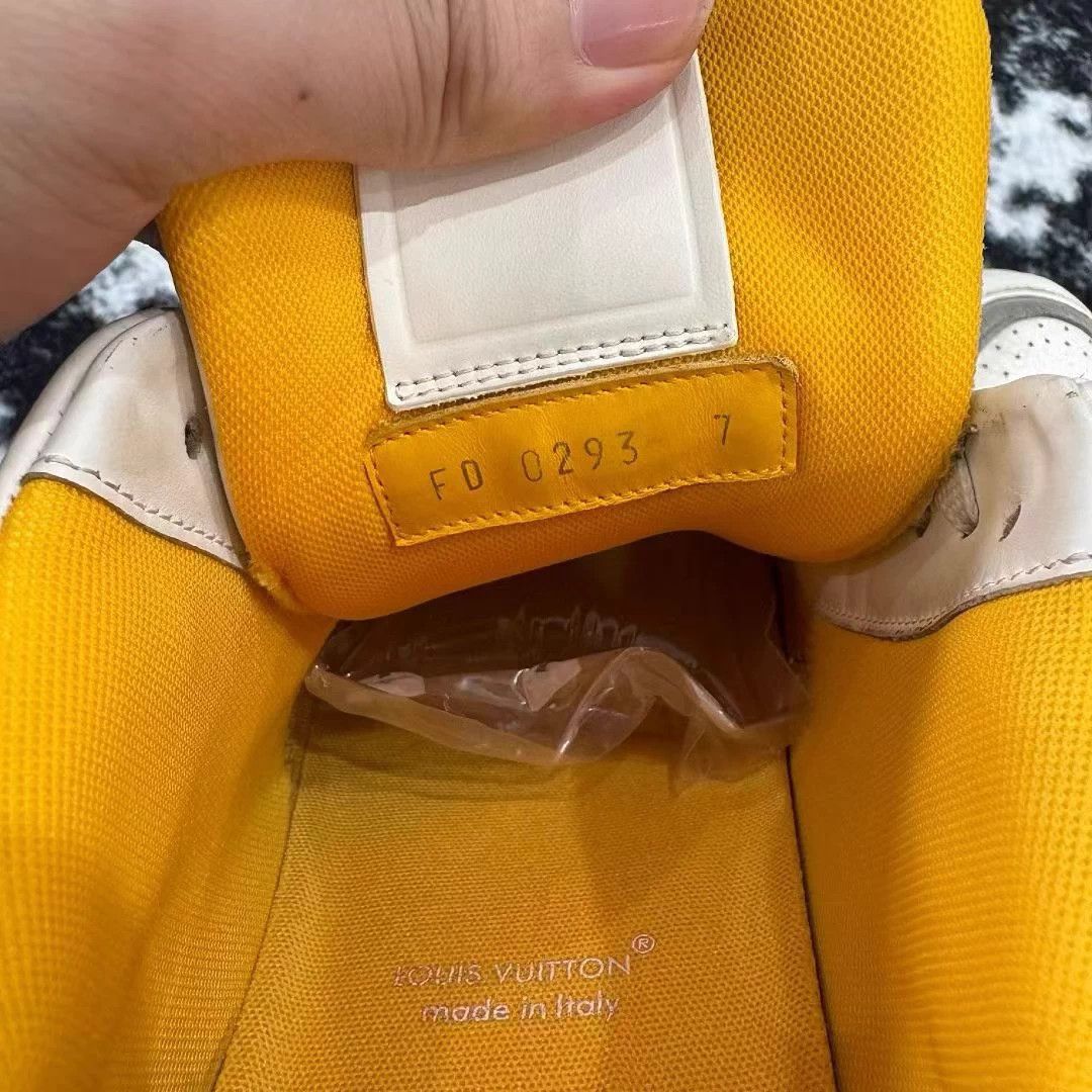 Louis Vuitton LV Trainer White Yellow Cement Blown 7/41 95 New Size US 10 / IT 40 - 6 Thumbnail