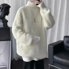 VIBE Turtle Neck - Style Streetwear Knitted Sweatshirt Size US XL / EU 56 / 4 - 1 Thumbnail