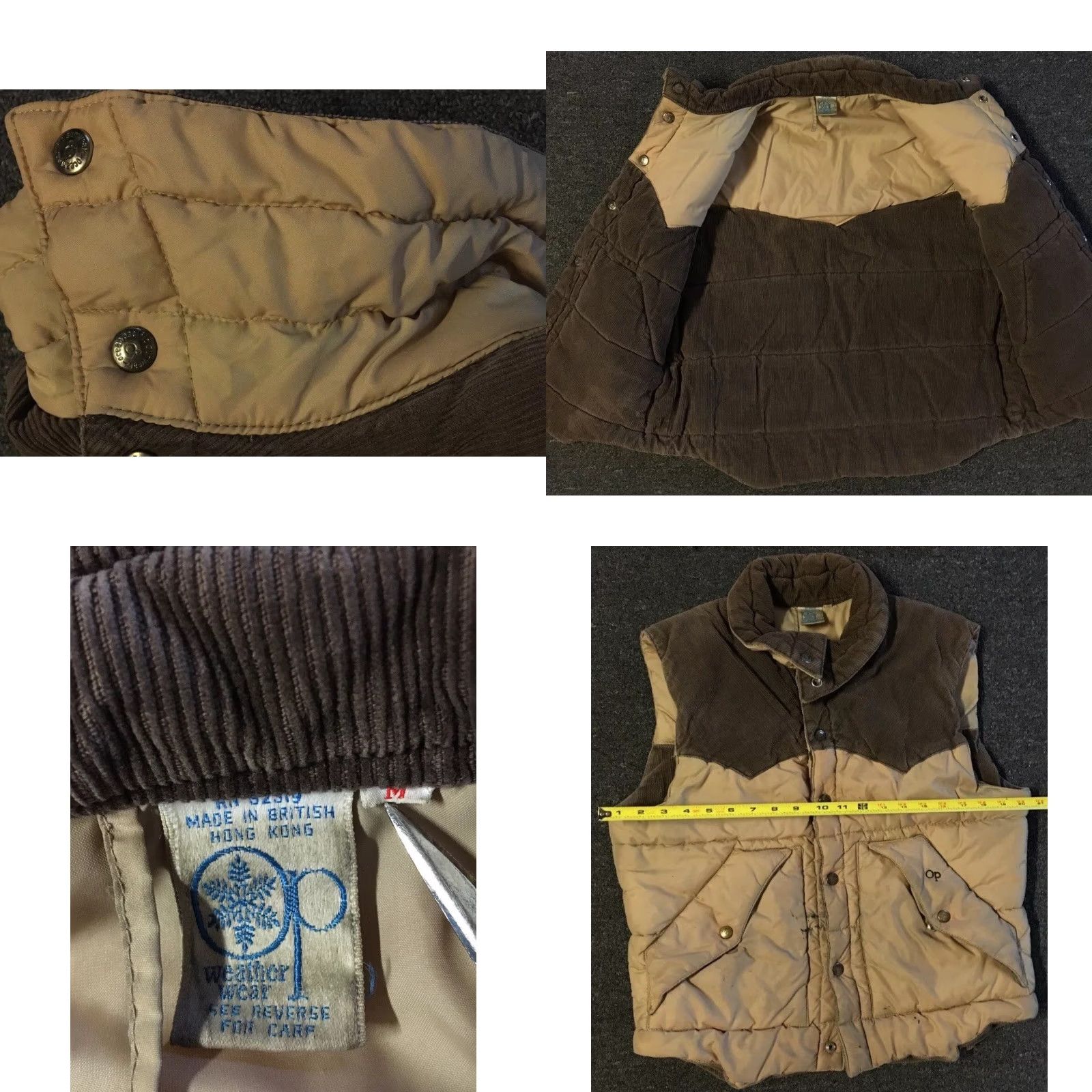 Quiksilver VINTAGE Ocean Pacific OP Faded Distressed Corduroy Puffer Vest XS Beach Surf Skate Grunge - Quiksilver OP 80s Vintage Jacket Mens XS Brown Size US XS / EU 42 / 0 - 10 Thumbnail
