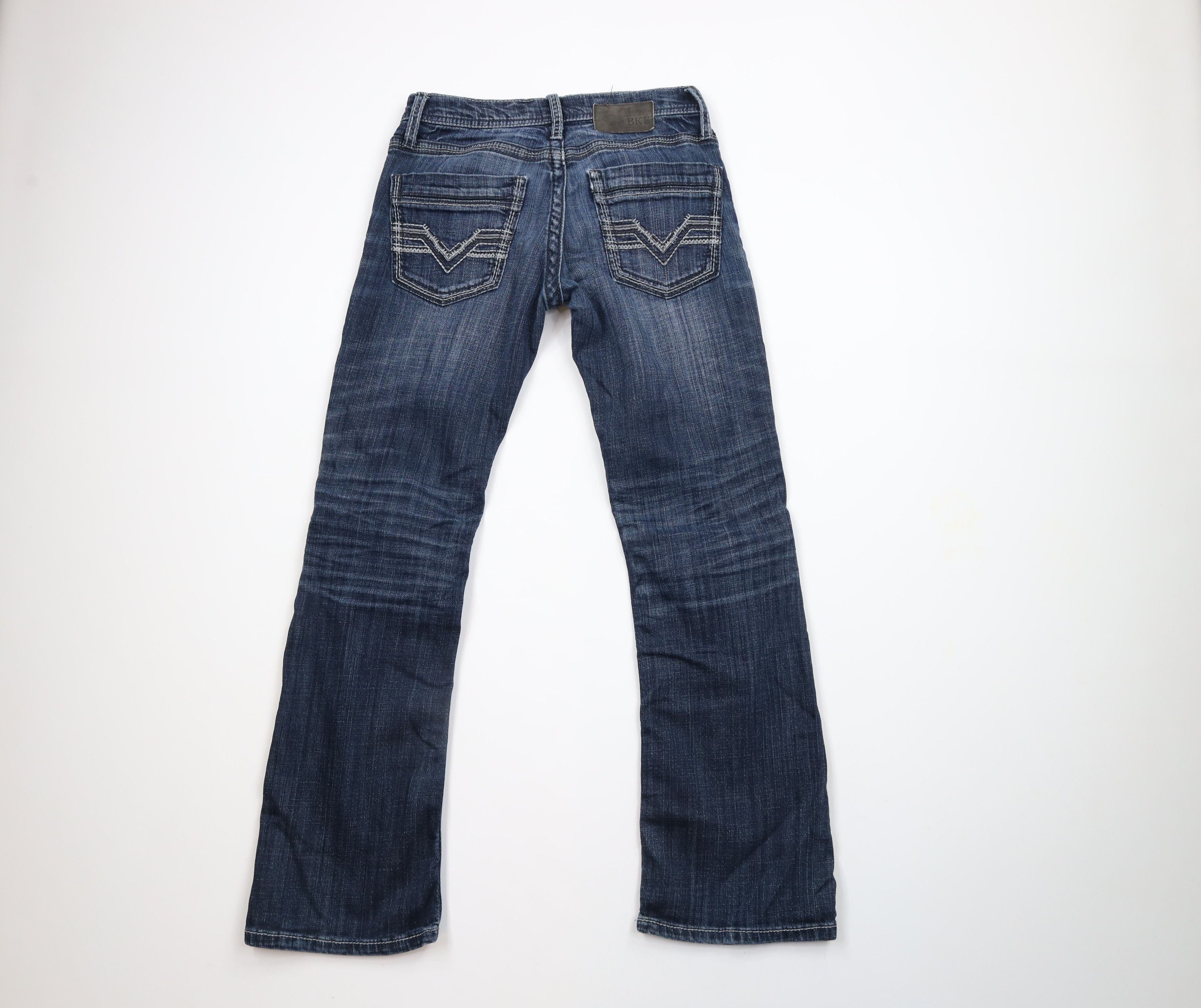 Vintage Buckle BKE Denim Stitch Stretch Flared Bootleg Denim Jeans Size 28" / US 6 / IT 42 - 9 Thumbnail