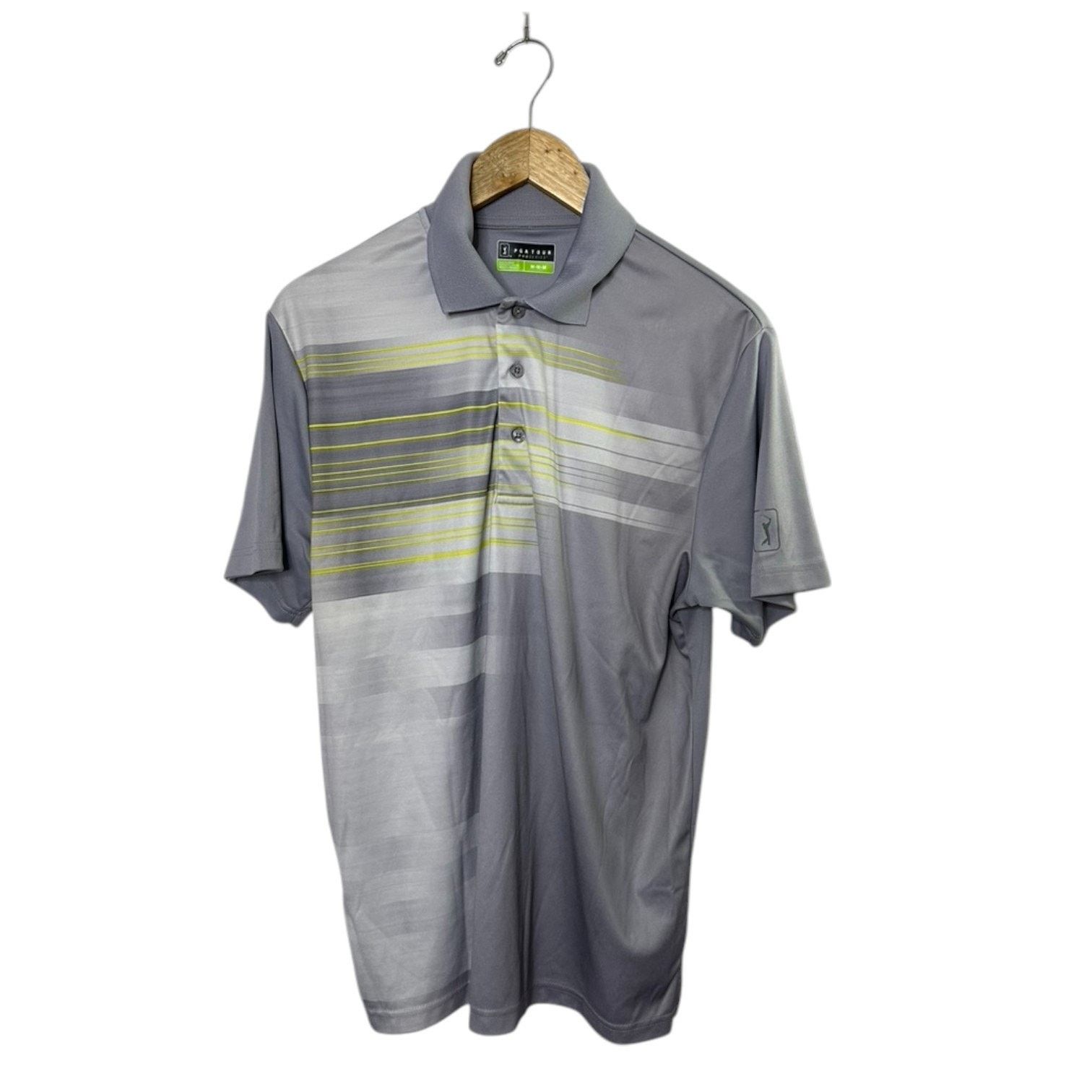 PGA Tour PGA Tour PRO Series Gray Stripe Short Sleeve Polo Shirt Size US M / EU 48-50 / 2 - 4 Thumbnail