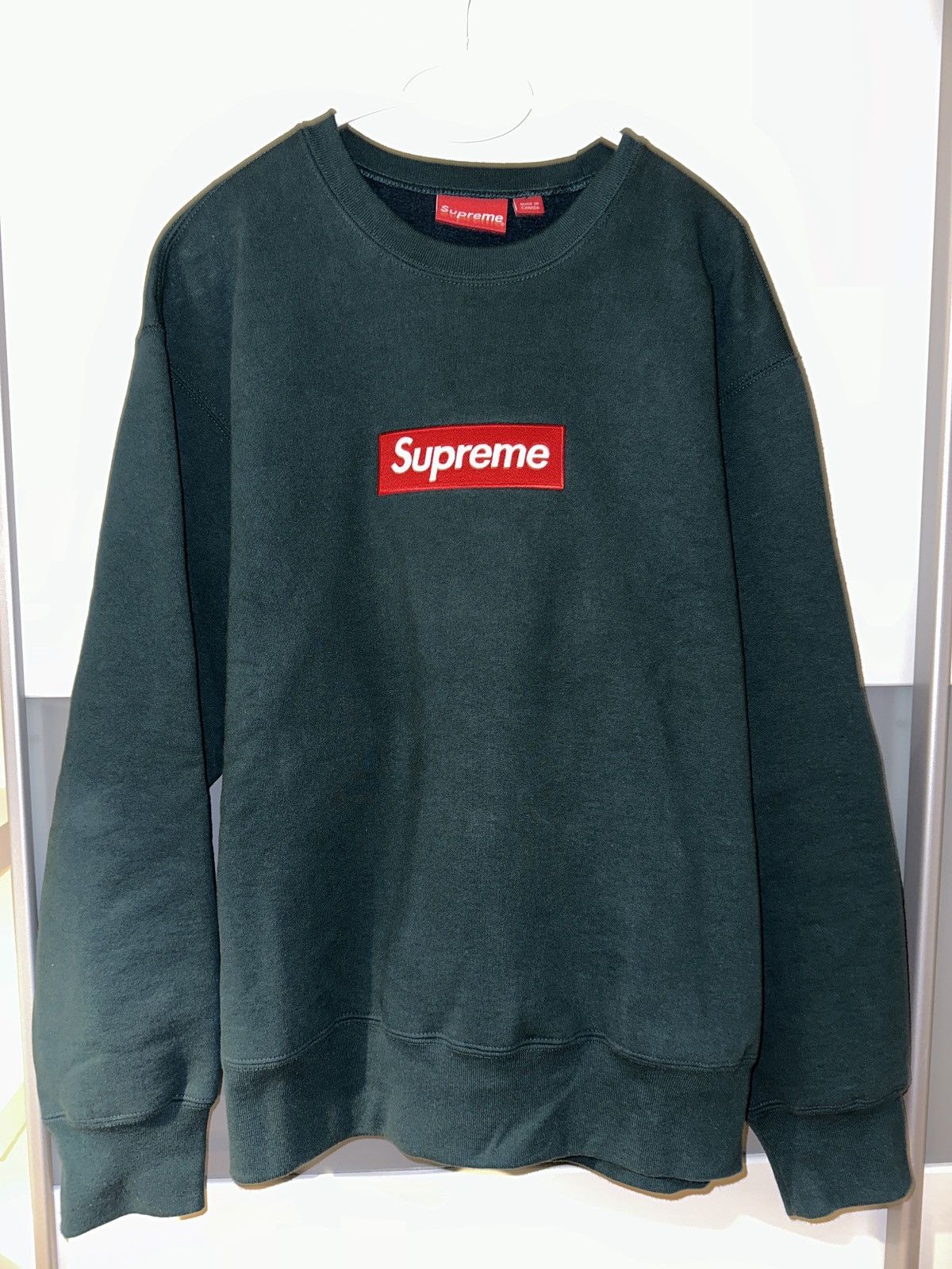 image of Supreme Box Logo Crewneck Size M in Green, Men's