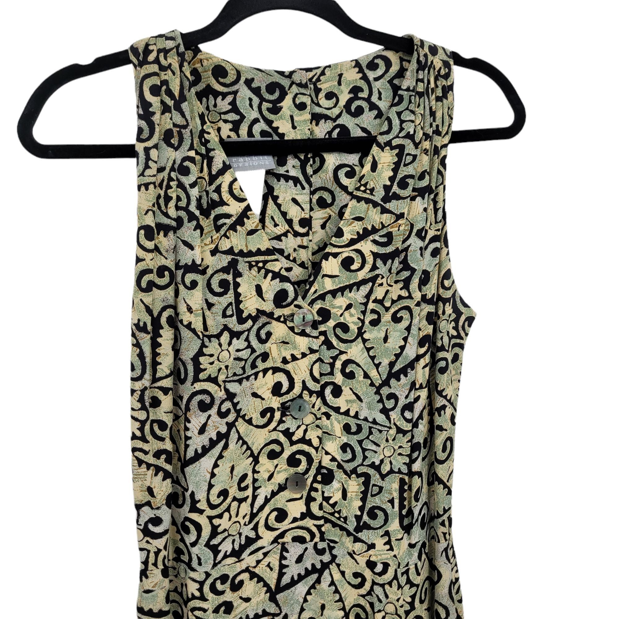 Vintage Vtg 80's Pinafore Midi Dress Sz S Green Sleeveless V-neck Mo Size S / US 4 / IT 40 - 7 Thumbnail