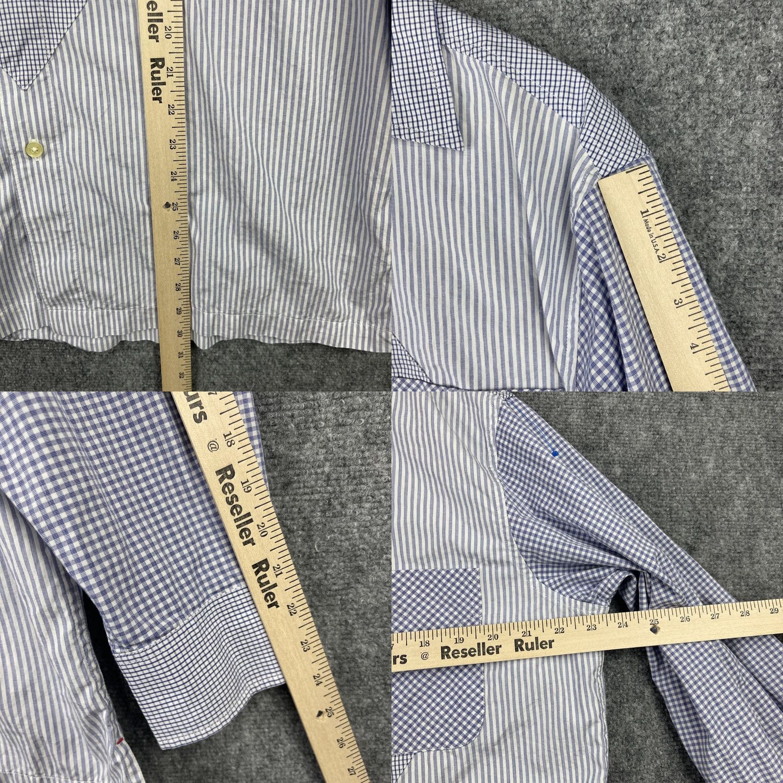 Robert Graham Robert Graham Shirt Mens Large Blue Patchwork Stripes Check Gingham Button Up Size US L / EU 52-54 / 3 - 8 Thumbnail