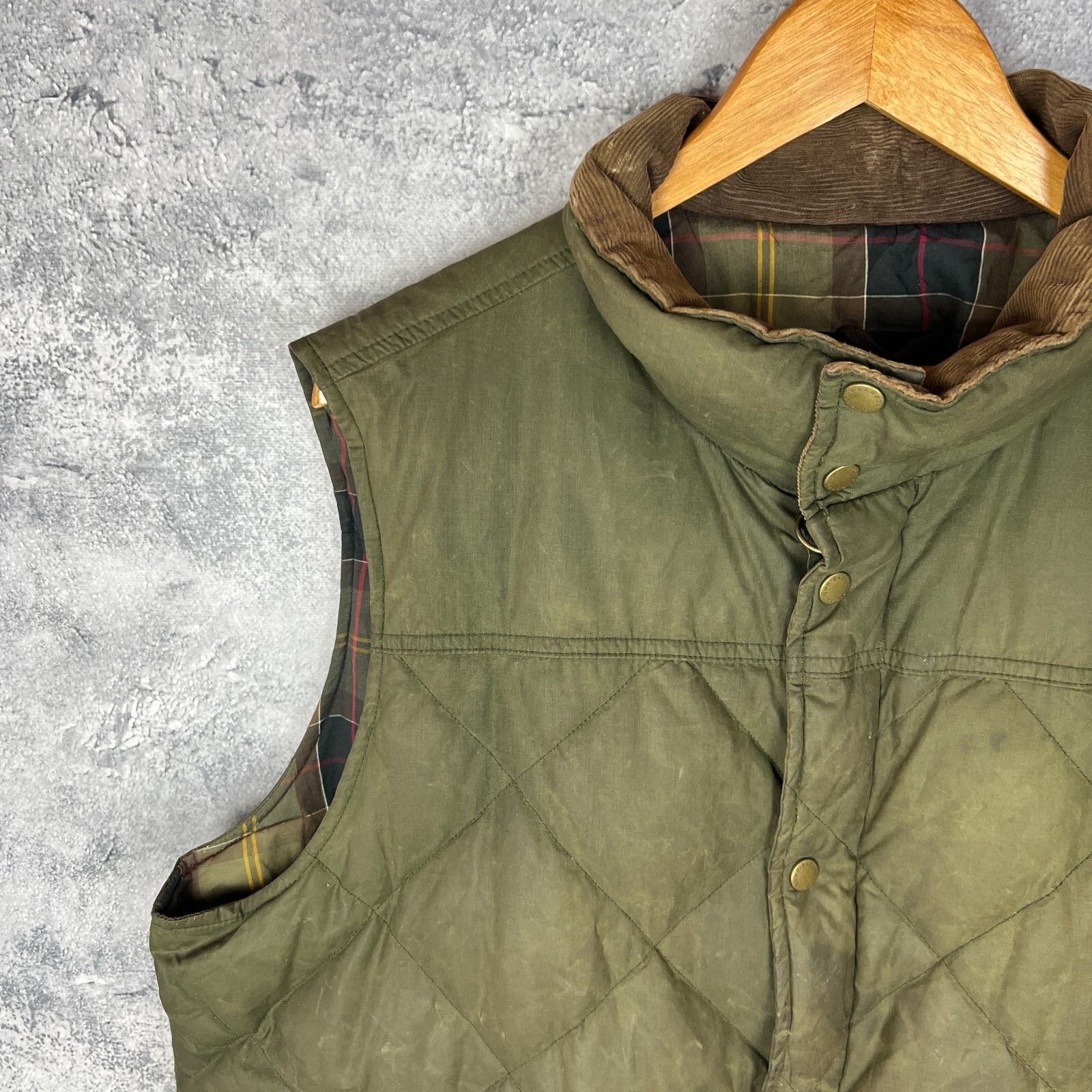 Barbour Barbour Puffer Wax Vest Men's Size XXL Green Cotton ` Size US XXL / EU 58 / 5 - 4 Thumbnail