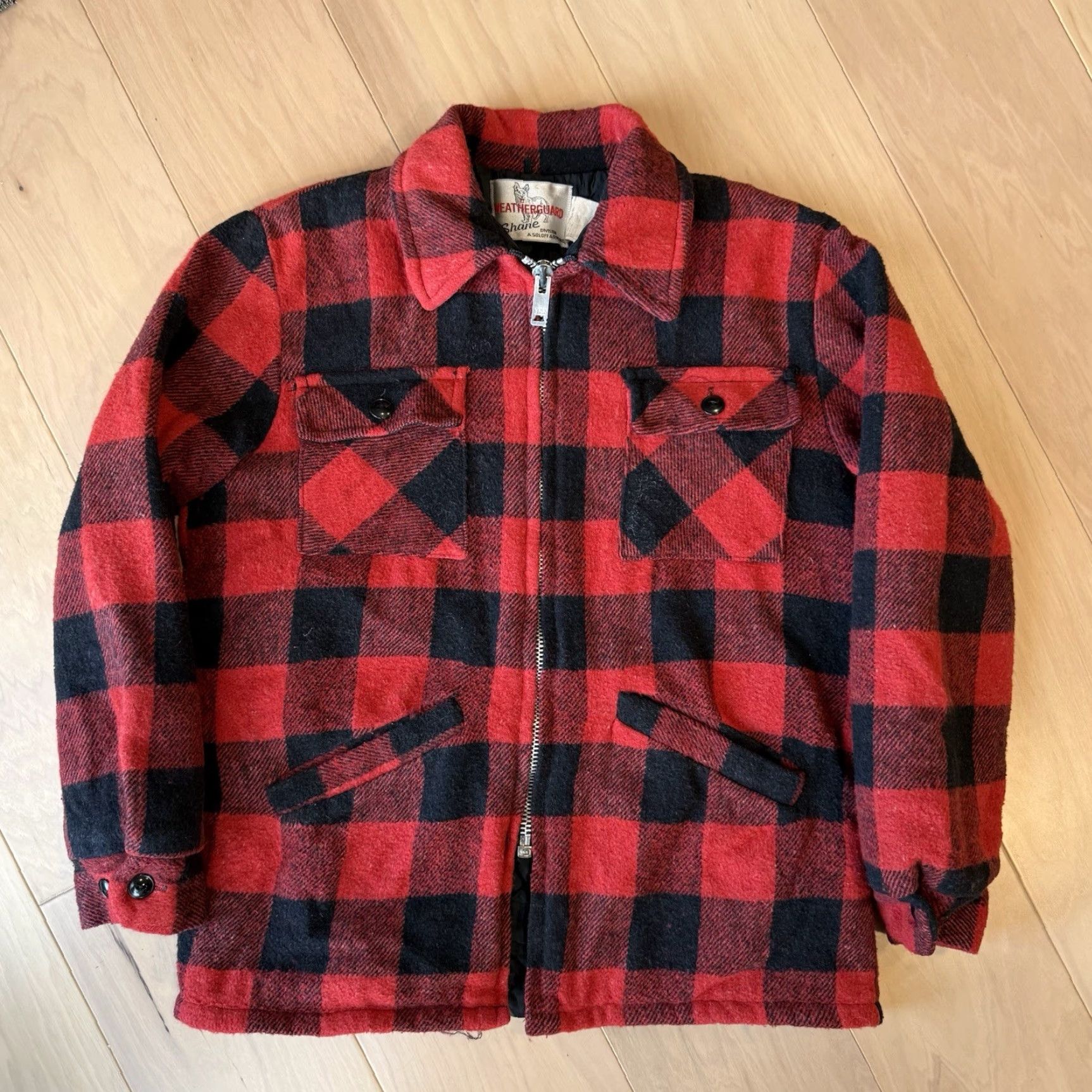 Vintage VINTAGE Weatherguard Shane Jacket M Red 80s Buffalo Plaid Wool Overcoat PNW Size US M / EU 48-50 / 2 - 2 Thumbnail