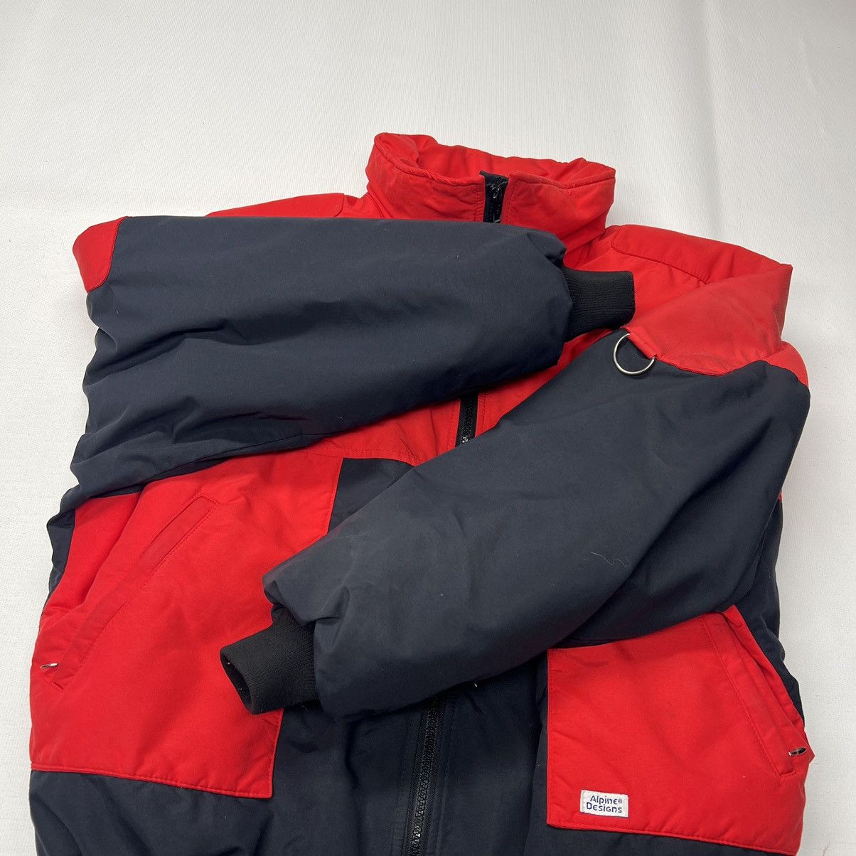Vintage VTG Alpine Designs Jacket Red Black Goose Down Puffer Ski Size US L / EU 52-54 / 3 - 15 Thumbnail