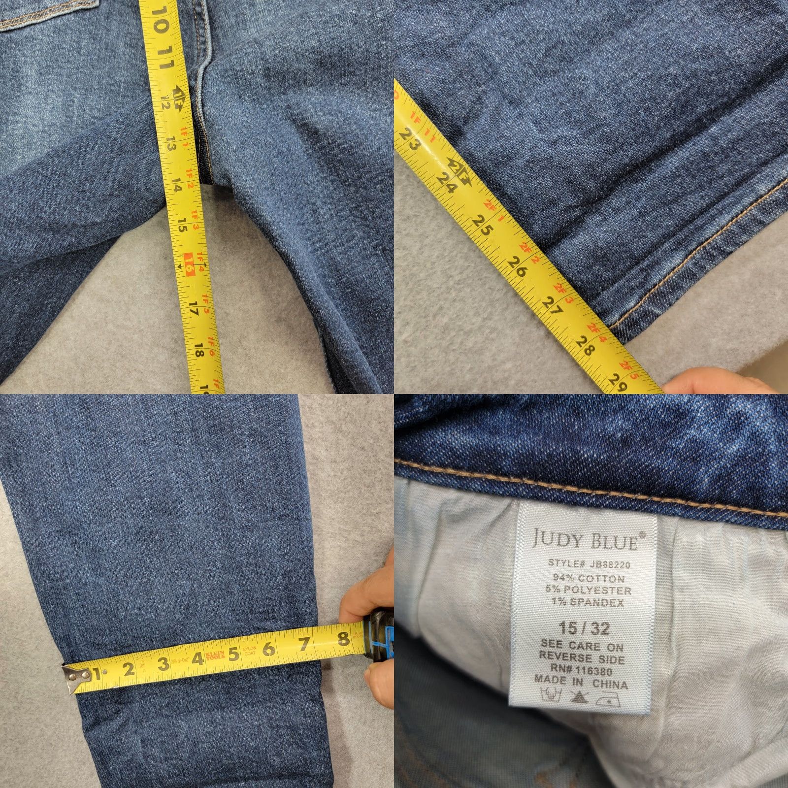 Vintage Judy Blue jeans Womens Size 15/32 Boyfriend Fit Distressed Style JB88220 Jeans Distressed Women Size 36" / US 14 / IT 50 - 9 Thumbnail