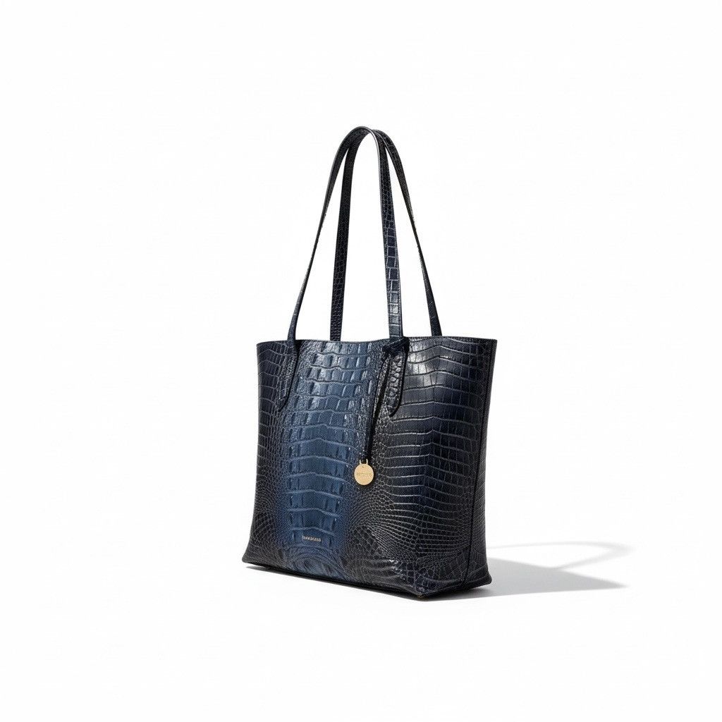 BRAHMIN Brahmin Misha Carryall XL Tote x wallet deep blue croc Size ONE SIZE - 2 Thumbnail