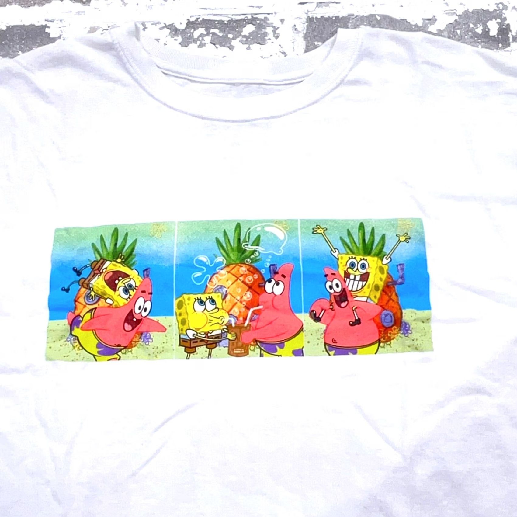 Nickelodeon Nickelodeon Sponge Bob Square Pants Shirt Men XL White Tee Patrick Friends Pals Size US XL / EU 56 / 4 - 2 Thumbnail
