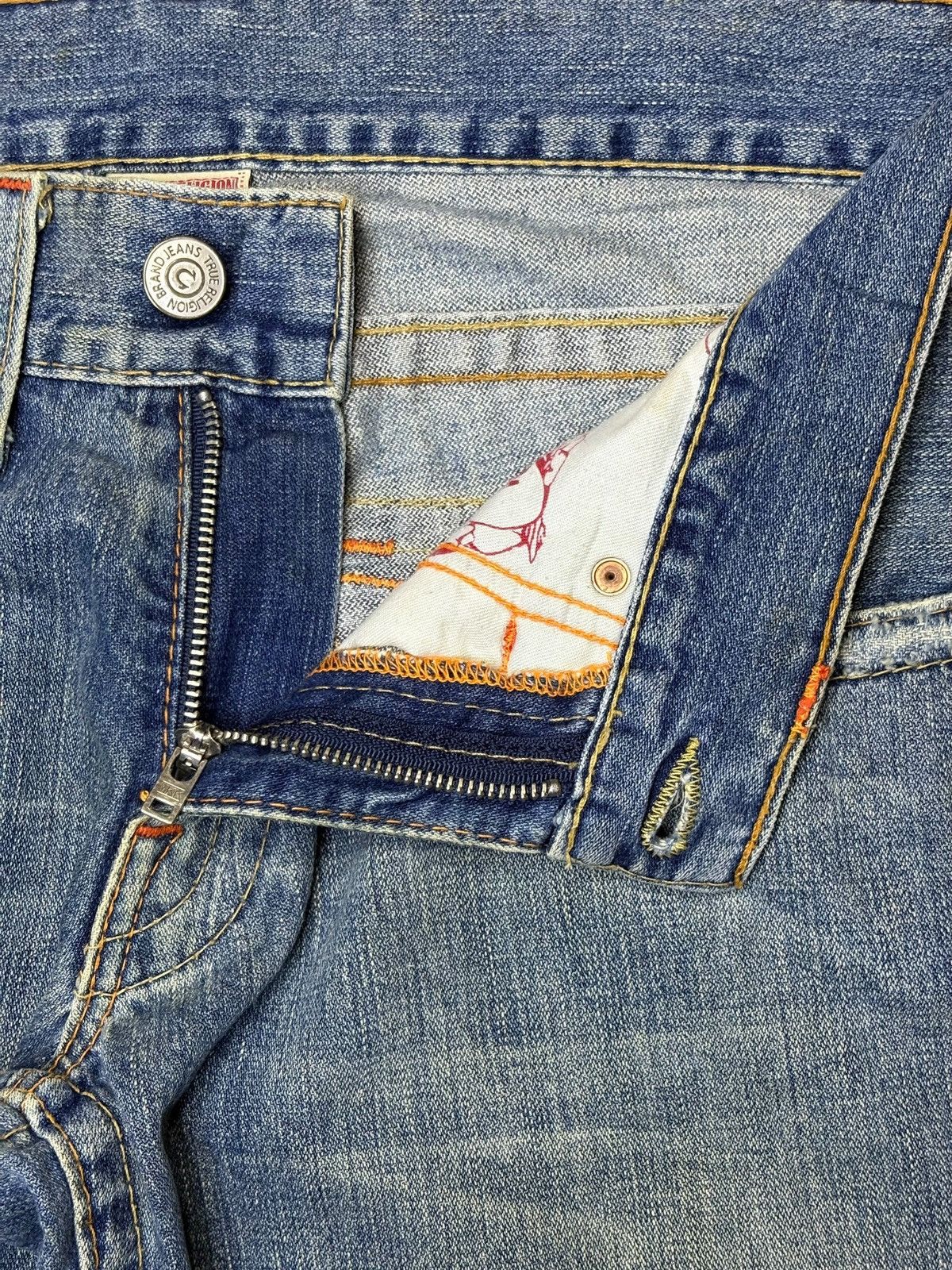 True Religion Vintage USA True Religion Joey Mud Wash Distress Flare Jeans Size US 35 - 10 Thumbnail