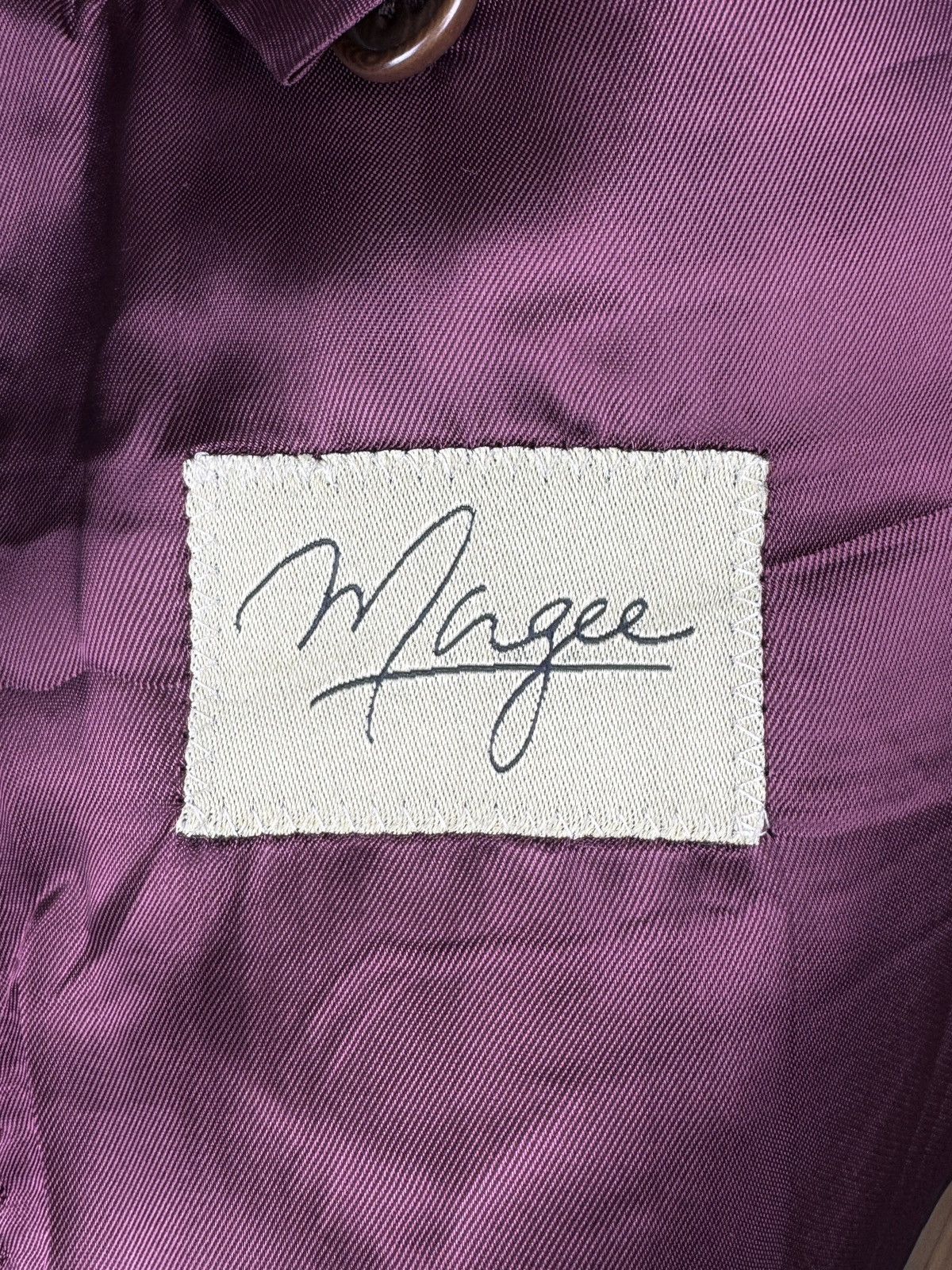 Magee Magee Burgundy Brown Men’s 2 button checkered blazer 44S Size 44S - 9 Thumbnail
