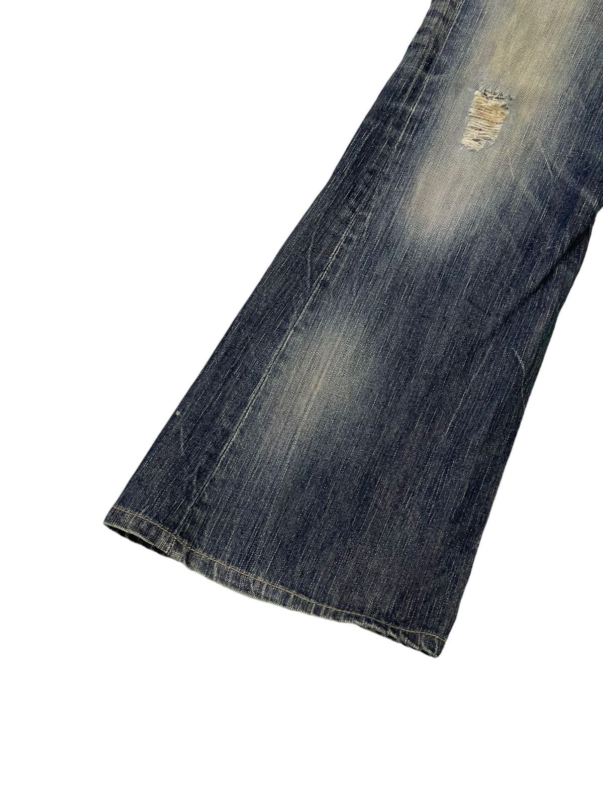 Japanese Brand Flare Jeans Edwin Japan Distress Low Rise Boot Cut 7🟦0 Size US 30 / EU 46 - 5 Thumbnail