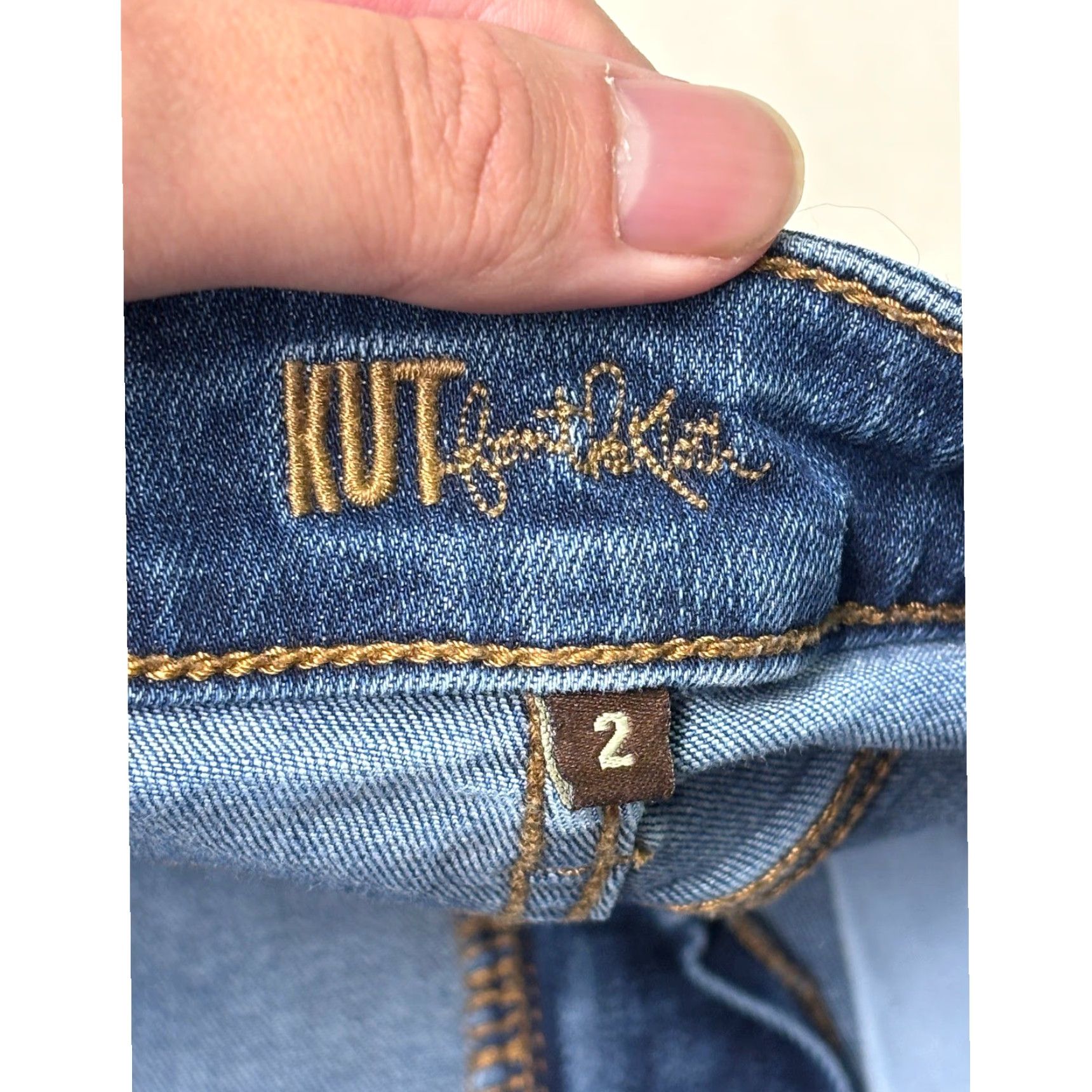 Vintage KUT from the Kloth Catherine Boyfriend Jeans Women's Patchwork Distressed Blue Jeans Size 2 Regular Mid Rise Adults Mens Womens Boys Girls Size 26" / US 2 / IT 38 - 5 Thumbnail