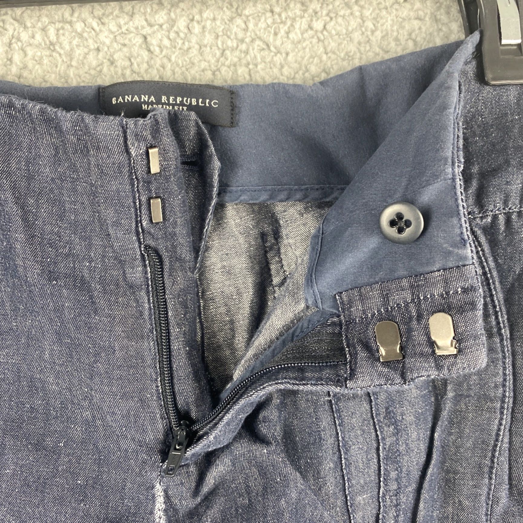 Banana Republic Banana Republic Shorts Linen Blend Women's Size 4 Blue 38-6 Regular Breathable Comfort Casual Beach Walking 70s 80s 90s Vintage No Mens Womens Size 27" / US 4 / IT 40 - 4 Thumbnail