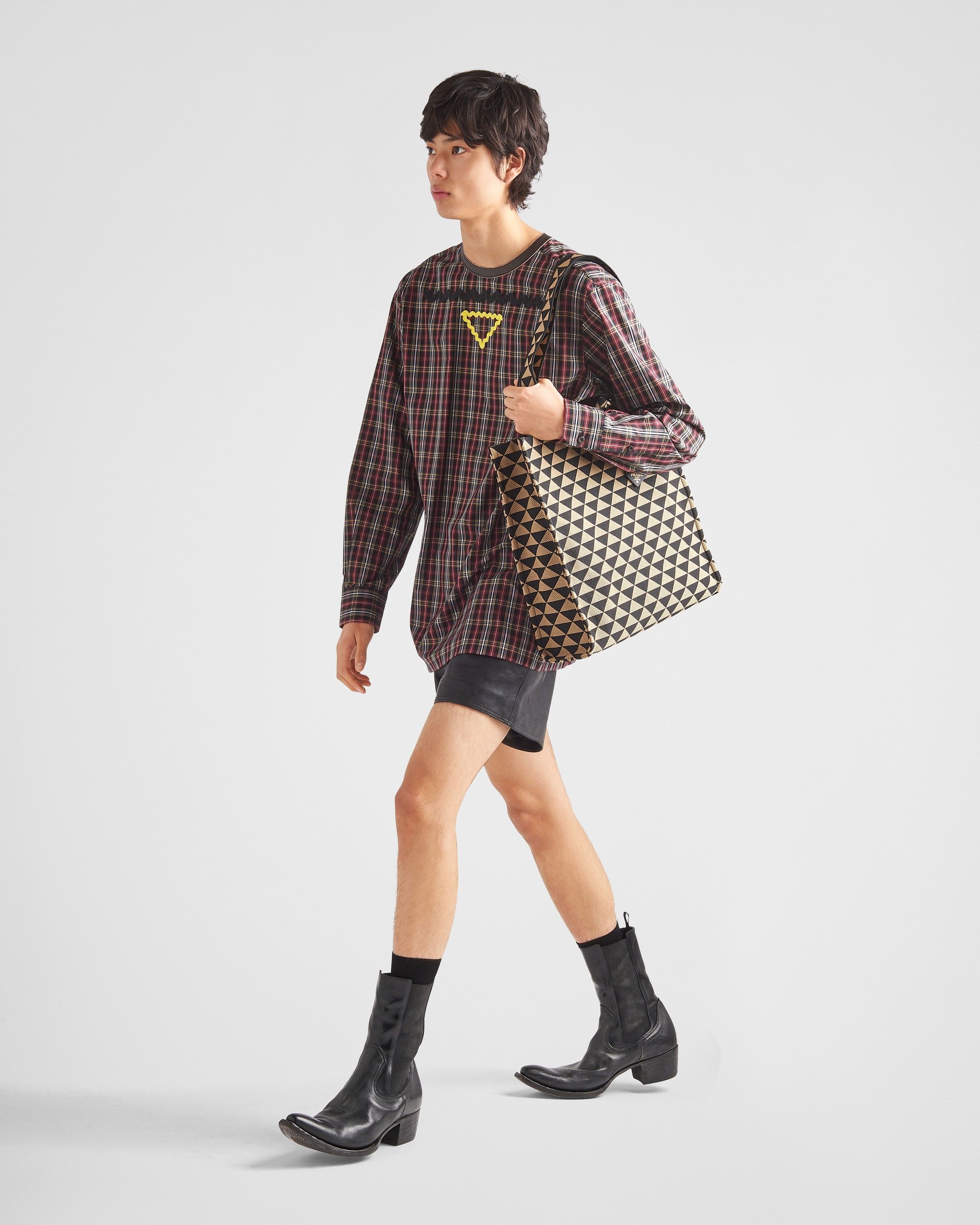 Prada o1bcso1str1025 Size: OS / Jacquard Symbole Bag Beige/Black Size ONE SIZE - 8 Thumbnail