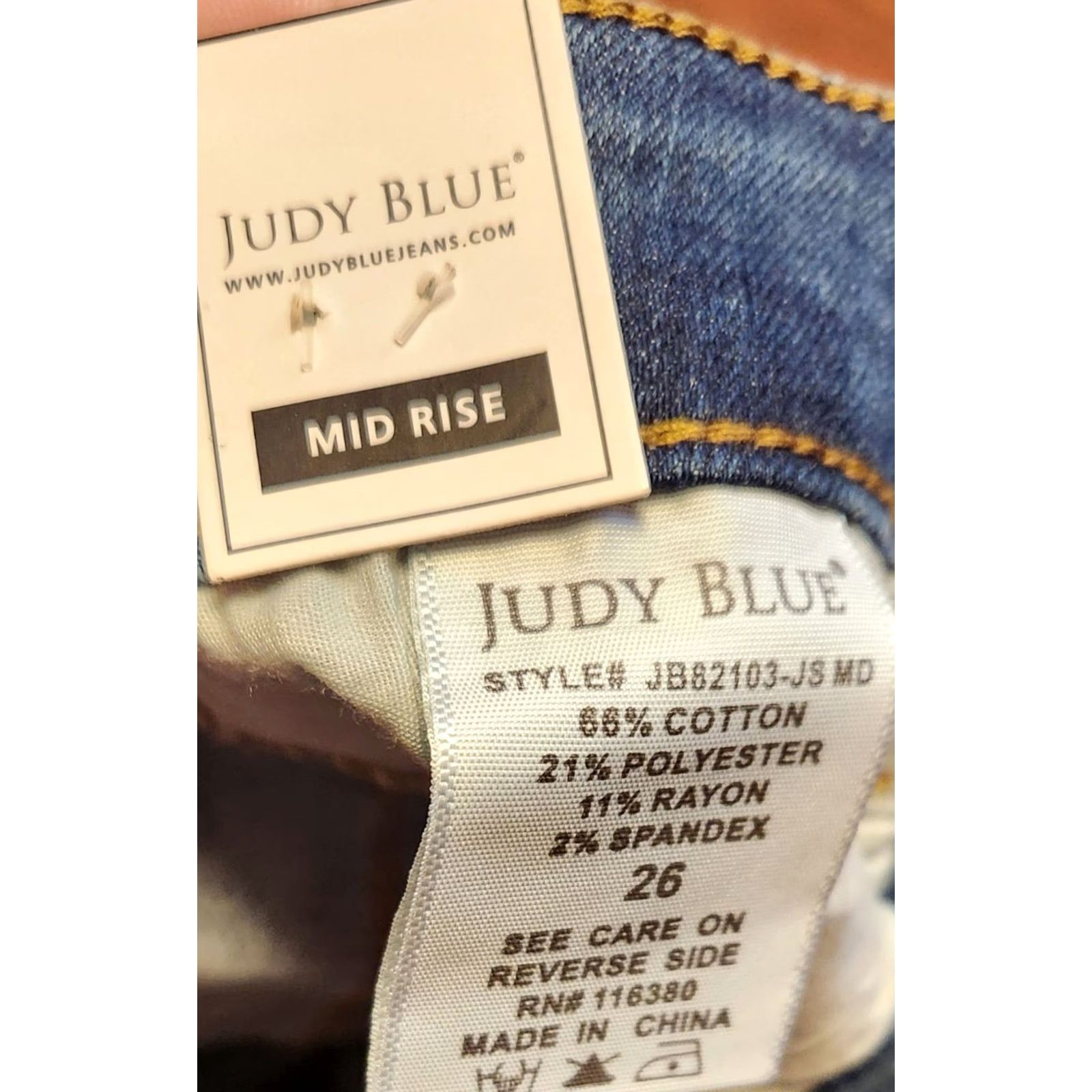 Denime JUDY BLUE Jeans Women's 26x26 Blue Relaxed Fit Mid Rise Stretch Denim Pants NWT Jeans Size 26" / US 2 / IT 38 - 6 Thumbnail