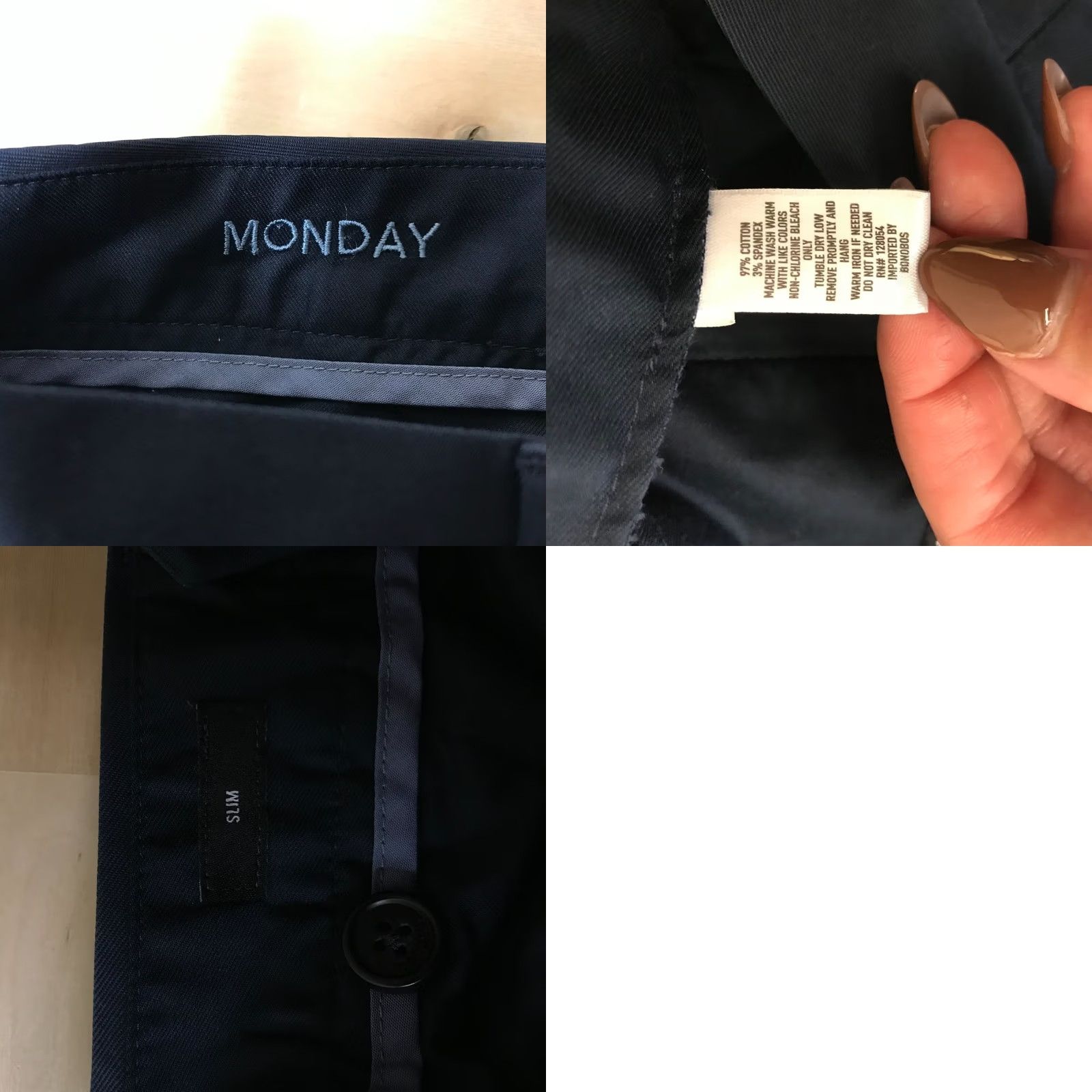 Bonobos Bonobos Mens 31 X 34 Navy Cotton Blend Monday Dress Pants Size US 31 - 8 Thumbnail