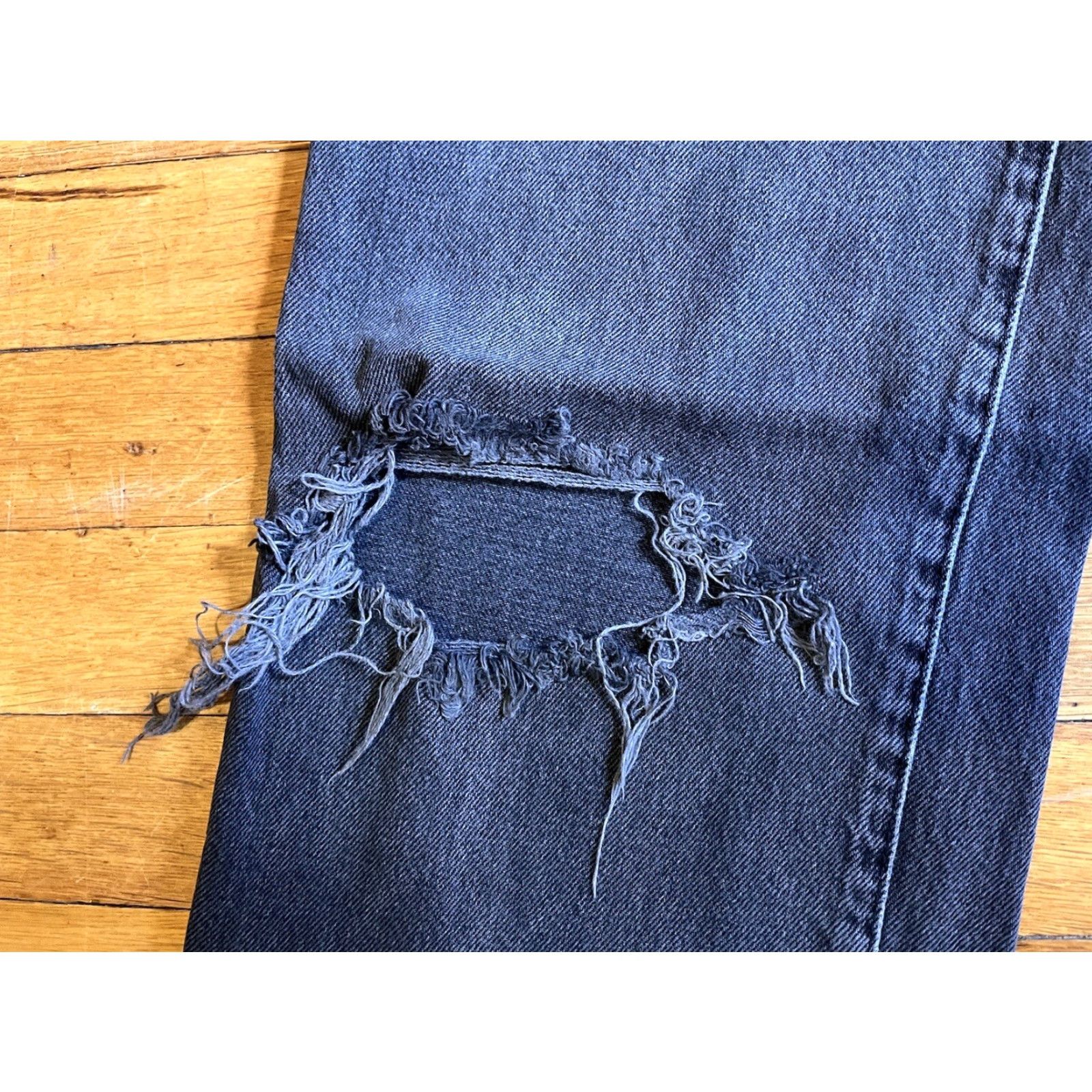 Garage Garage Denim Jeans Women's 00 Grey Wide Leg Distressed Size 24" / US 00 / IT 34 - 4 Thumbnail