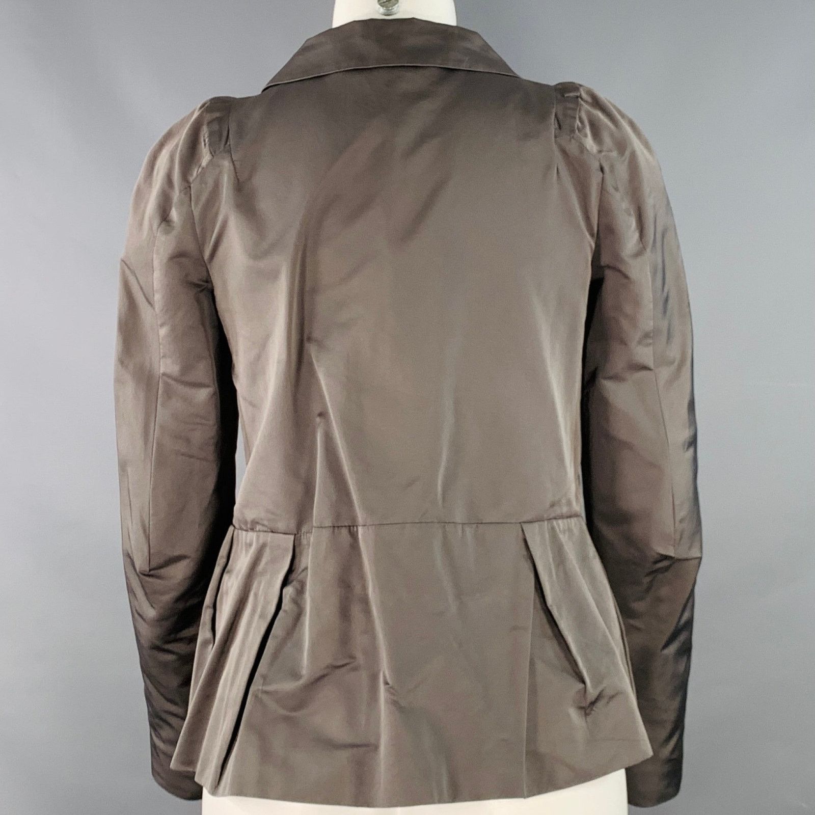 Marni 2 Grey Polyester Techno Peplum Hidden Placket Jacket Blazer Size XS / US 0-2 / IT 36-38 - 3 Thumbnail