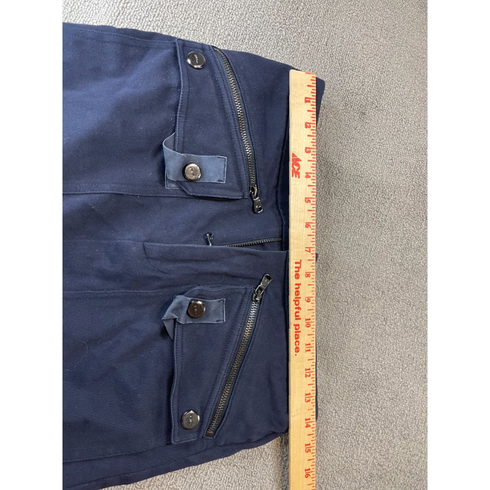 Ralph Lauren Lauren Ralph Lauren Skirt Womens Size 2 Navy Blue Zip Cargo Pockets Short Silk Formal Workwear Blue Women’s Skirt Size 26" / US 2 / IT 38 - 3 Thumbnail