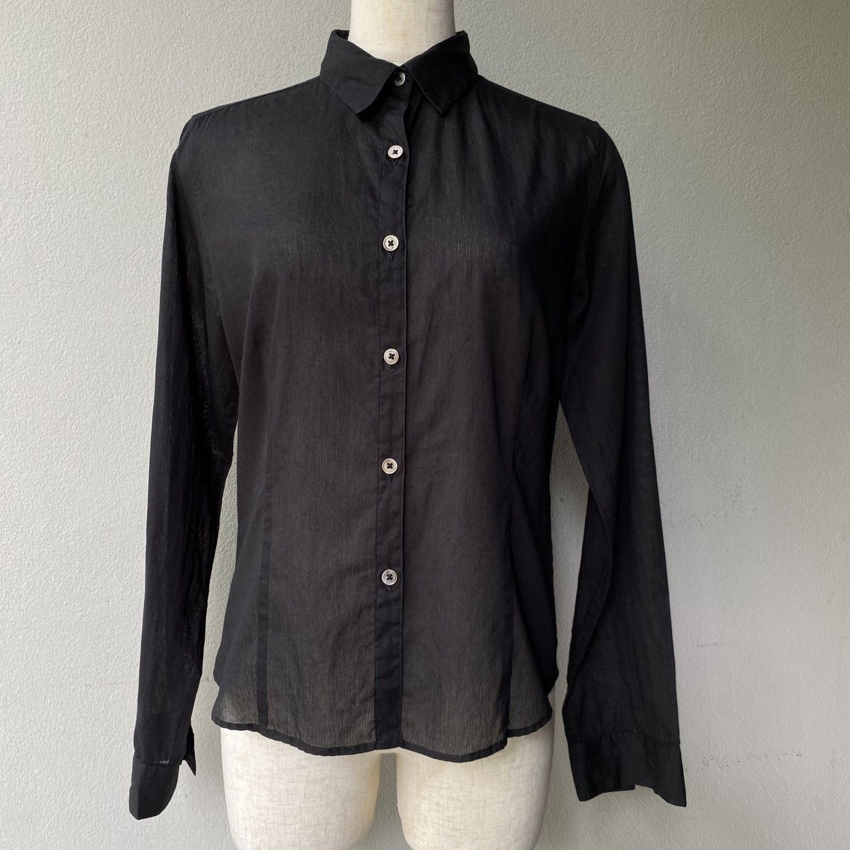 Designer RALPH RL LAUREN Lightweight Black Long Sleeve Shirt Size M / US 6-8 / IT 42-44 - 15 Thumbnail