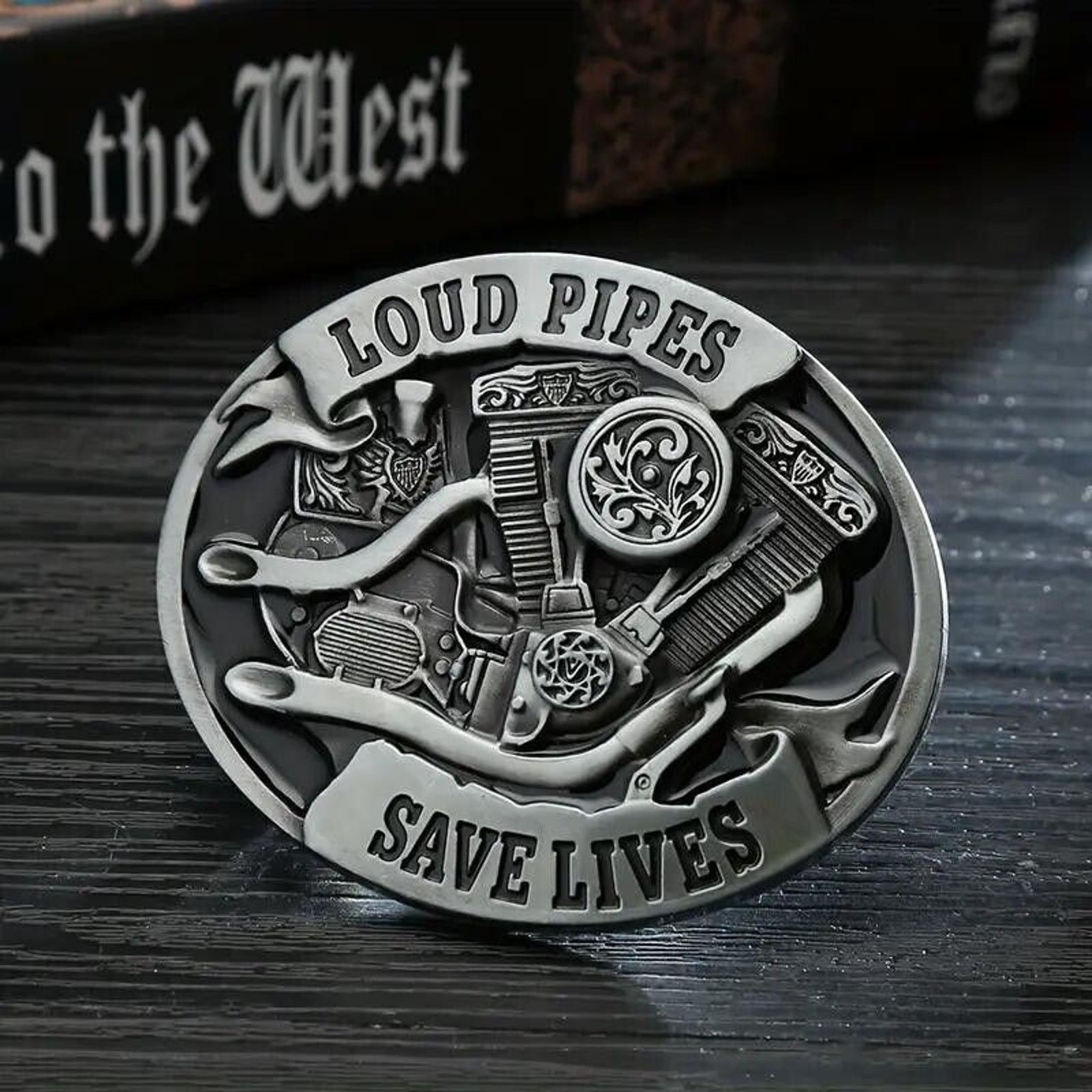 Other Unisex V-Twin Motorcycle Engine Enamel Flames Belt Buckle Size ONE SIZE - 2 Thumbnail