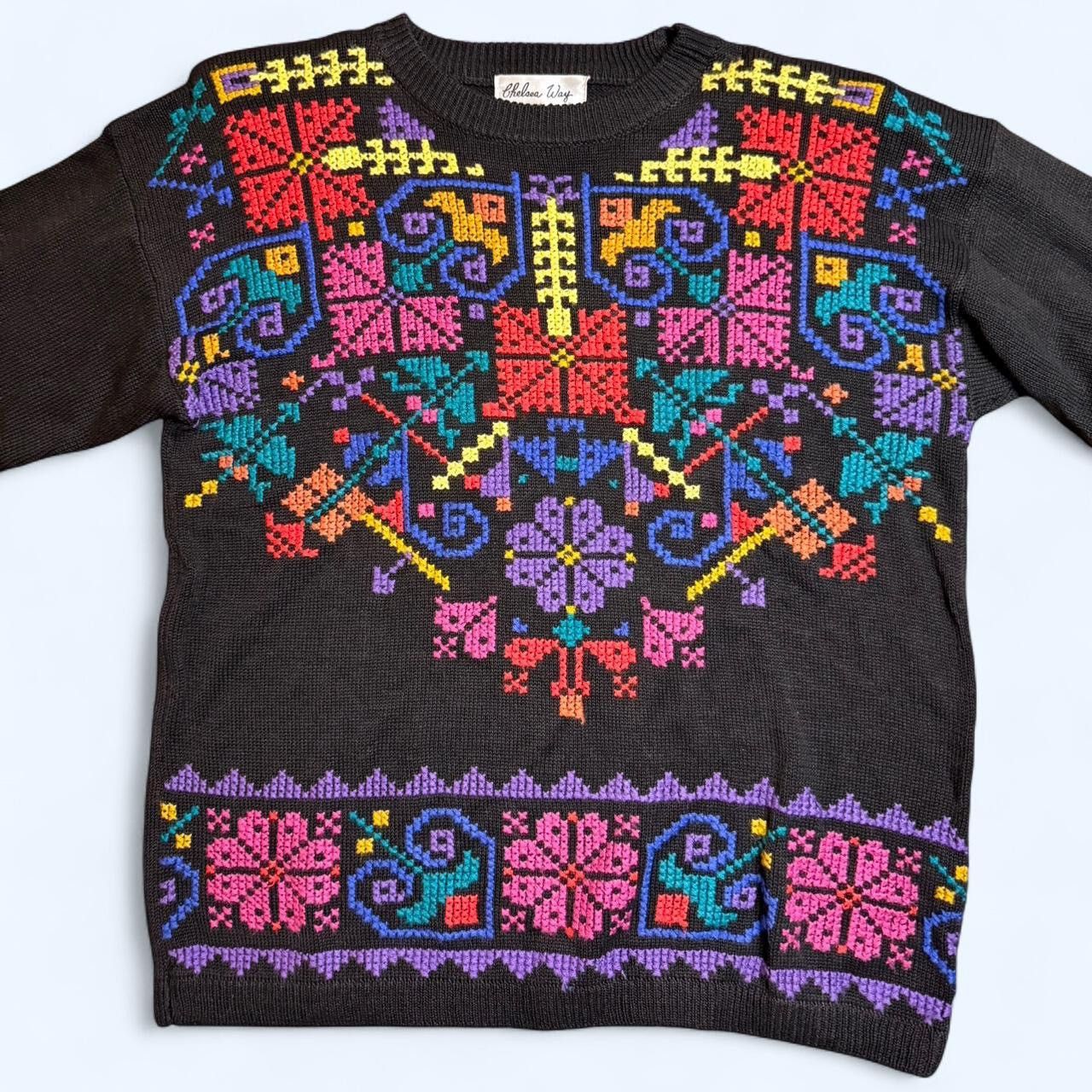 Other Vintage 1980s Knit Sweater Chelsea Way Size M / US 6-8 / IT 42-44 - 2 Thumbnail