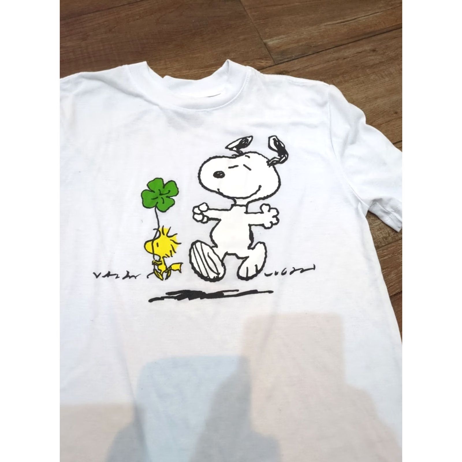 Peanuts Peanuts Snoopy Woodstock Shamrock T-Shirt XS Jrs Teens White Shirt Juniors Mens Womens Boys Girls Size XS / US 0-2 / IT 36-38 - 2 Thumbnail