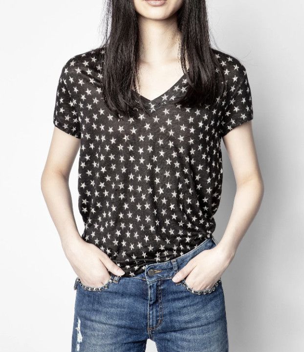 Zadig & Voltaire Zadig & Voltaire Archie Nova Stars Tee Black ( XS ) Size XS / US 0-2 / IT 36-38 - 5 Thumbnail