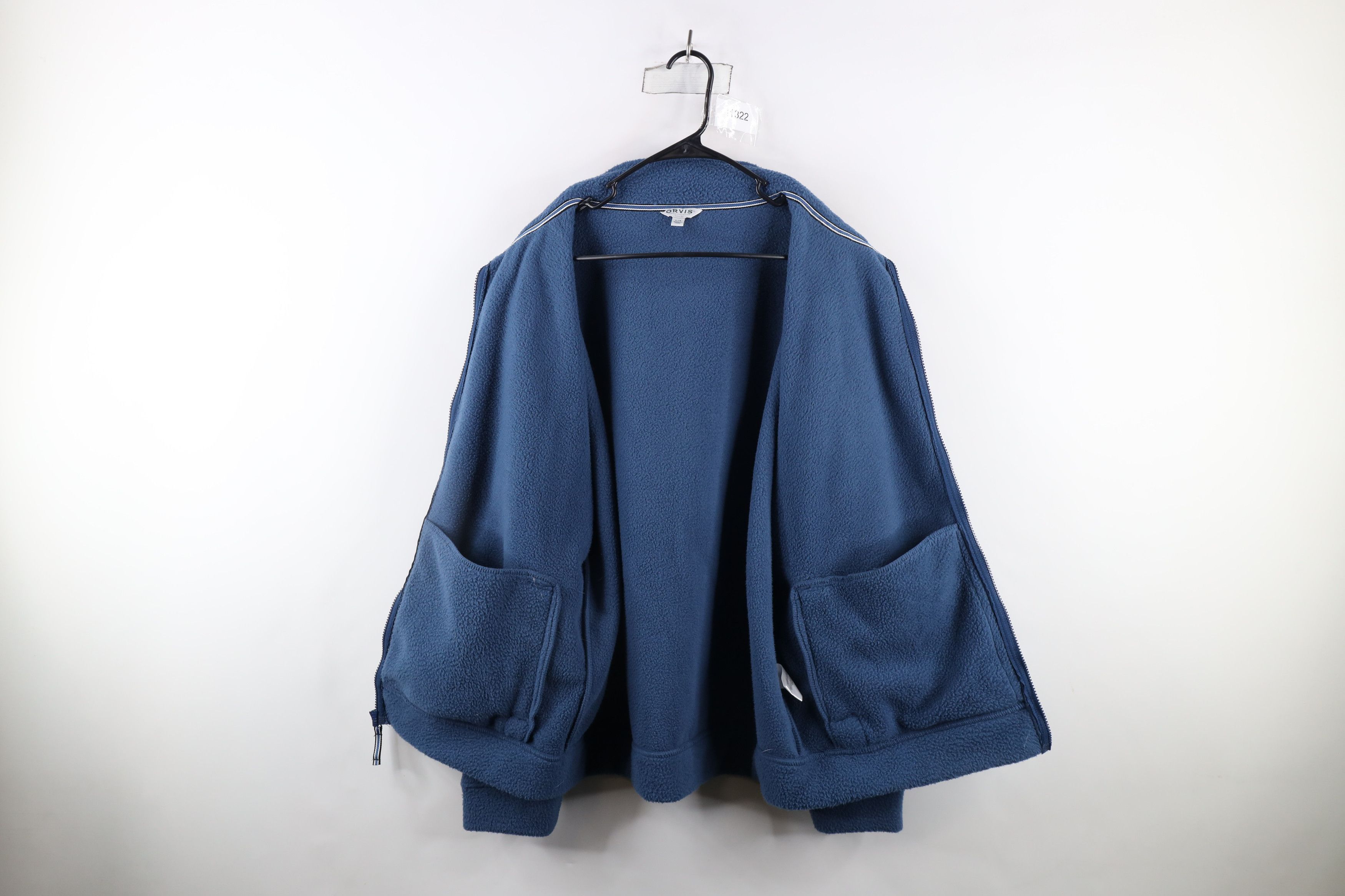 Orvis × Vintage Vintage Orvis Spell Out Box Logo Full Zip Fleece Jacket Blue Size US L / EU 52-54 / 3 - 7 Thumbnail
