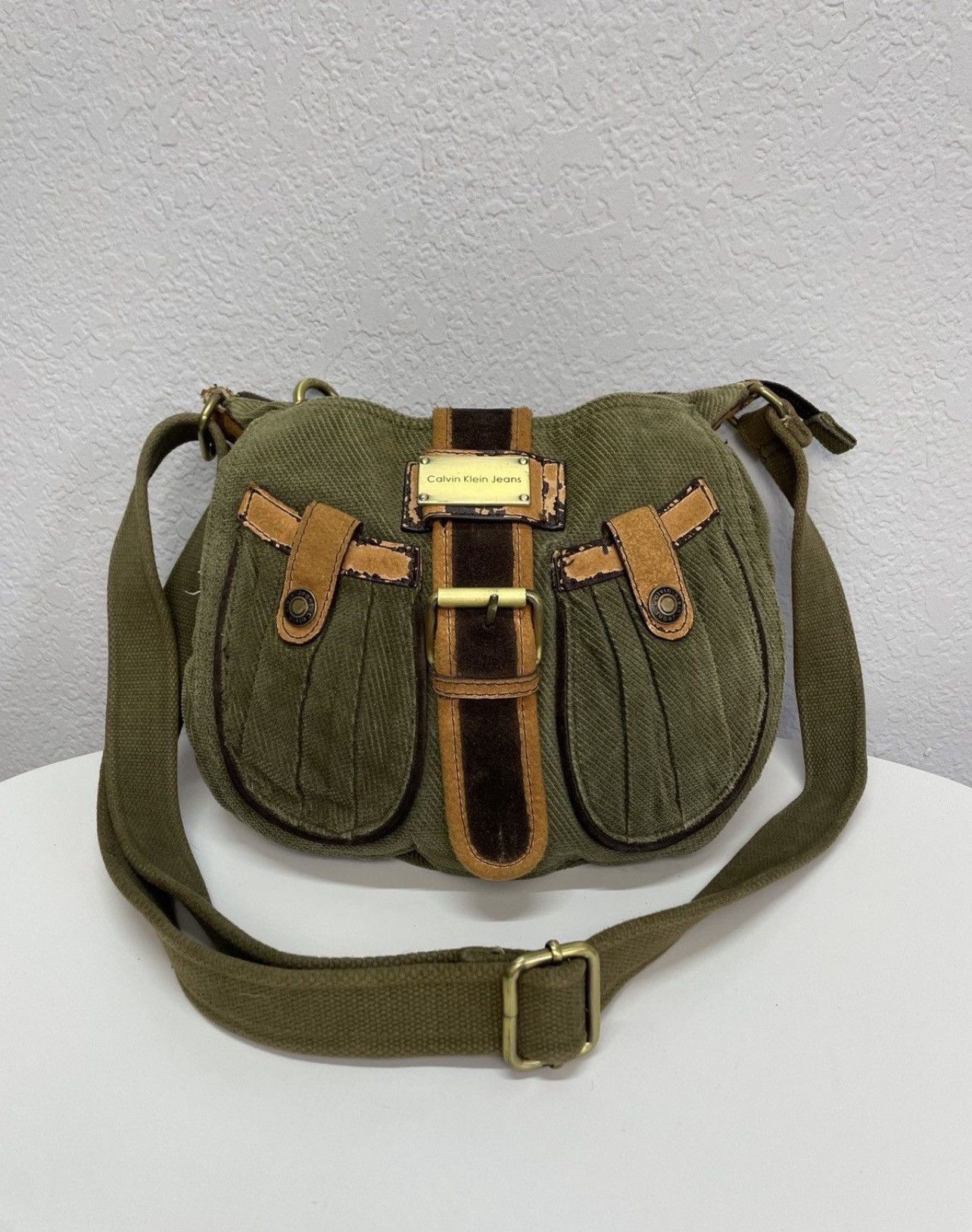 Calvin Klein Vintage Calvin Klein 00s Velvet Leather Bag Kmrii Style Size ONE SIZE - 3 Thumbnail