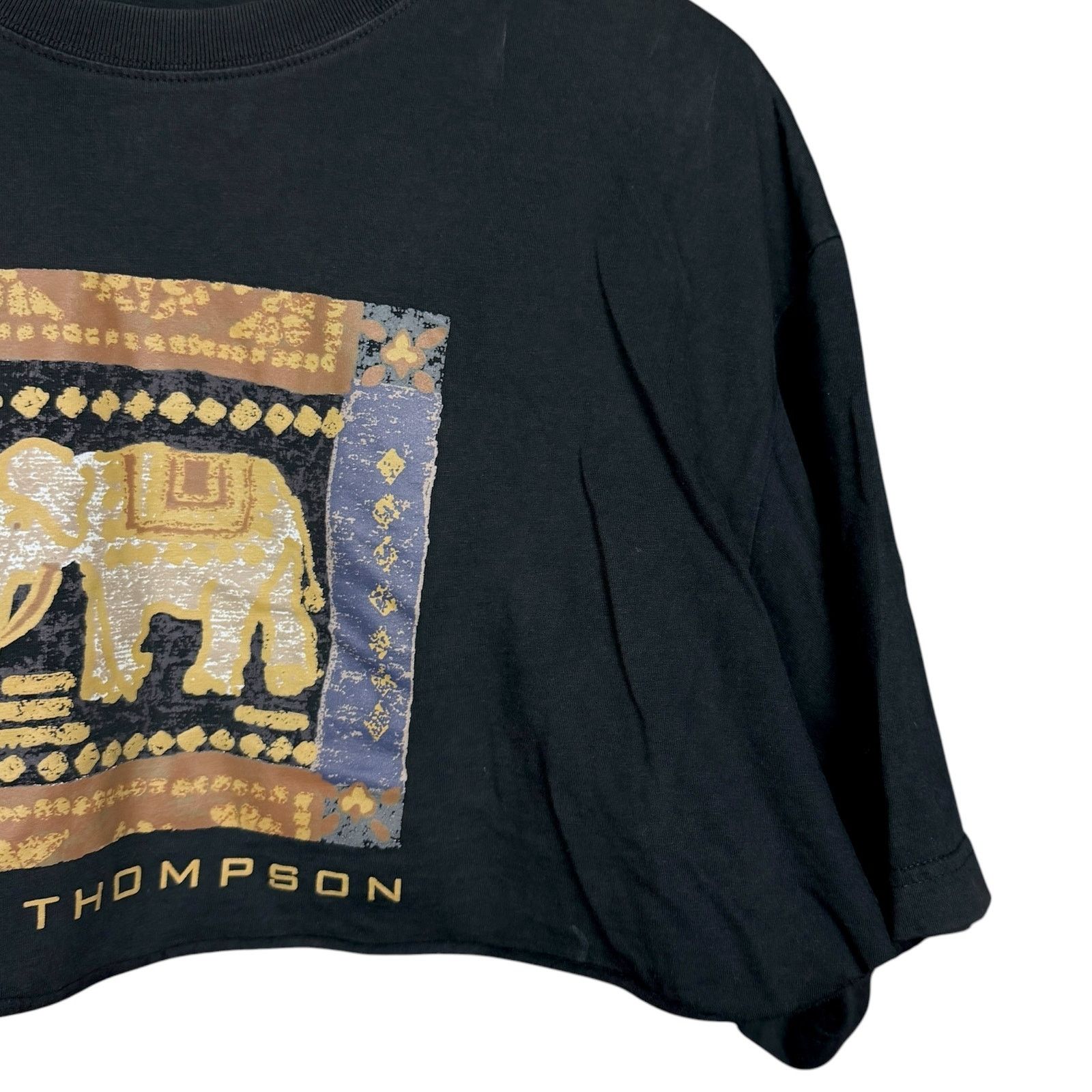 Jim Thompson Vintage 90s Jim Thompson Women's L Elephant Cropped T-Shirt Size L / US 10 / IT 46 - 5 Thumbnail