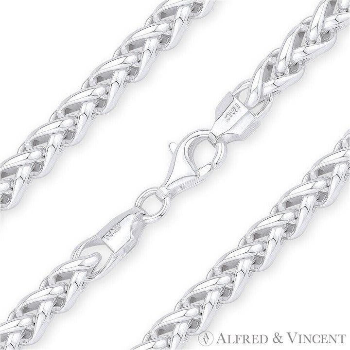 Other 6mm Classic Wheat Link Italian Spiga Chain Bracelet 8" Size ONE SIZE - 1 Thumbnail