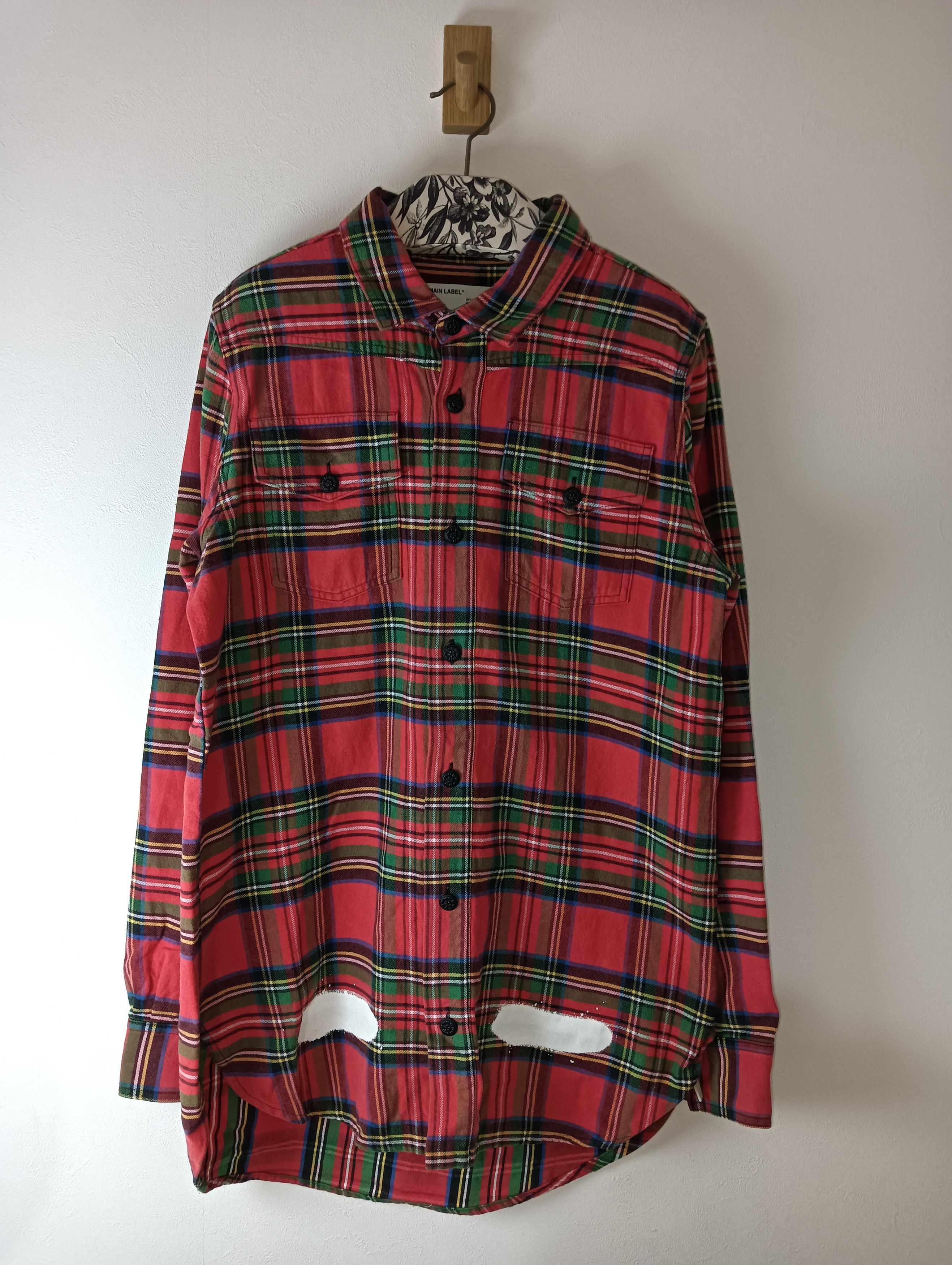 Off-White Red Diagonal Spray Check Shirt Size US XS / EU 42 / 0 - 2 Thumbnail