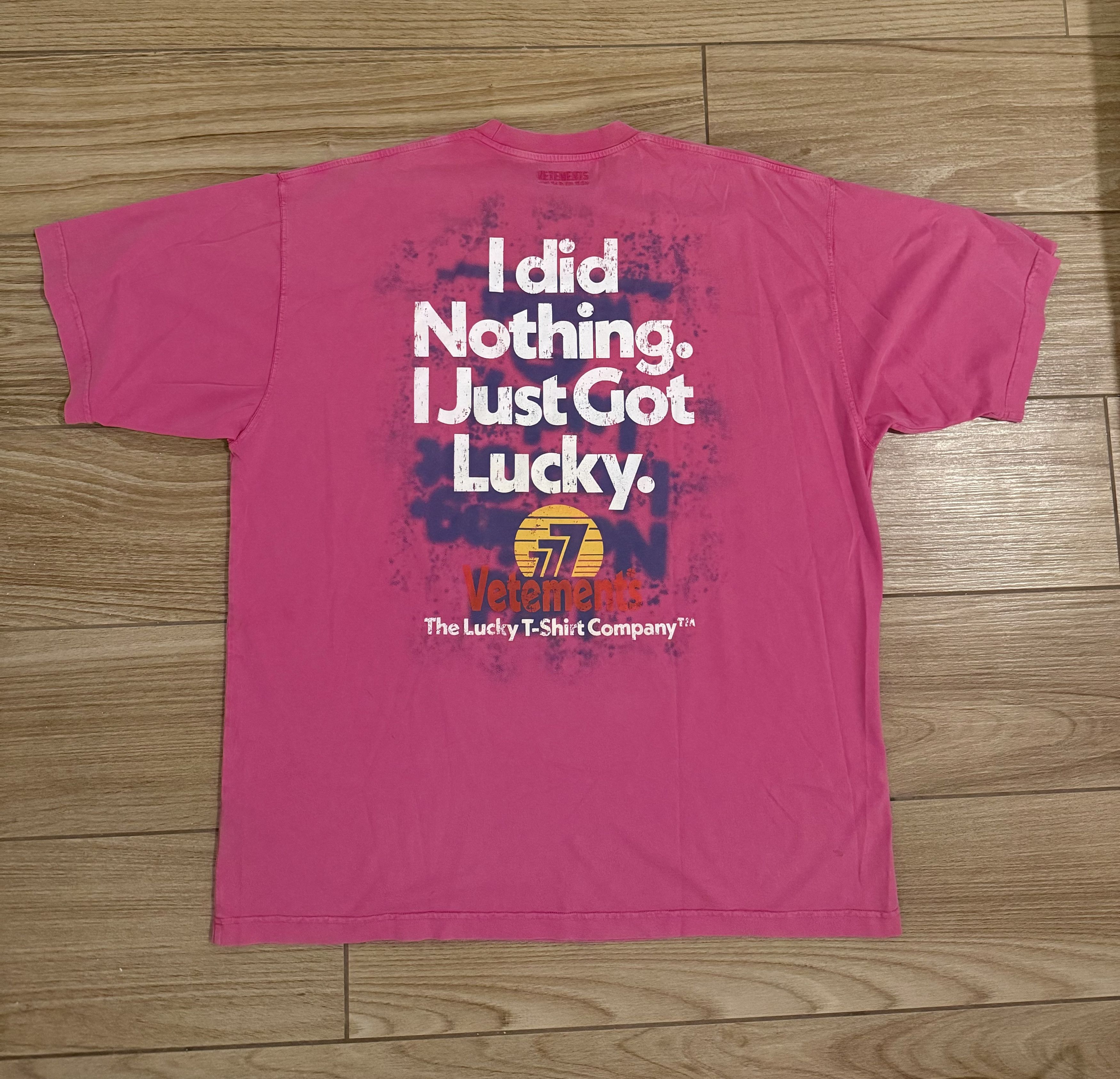 Vetements Vetements I Got Lucky Tee - Pink Size US S / EU 44-46 / 1 - 4 Thumbnail