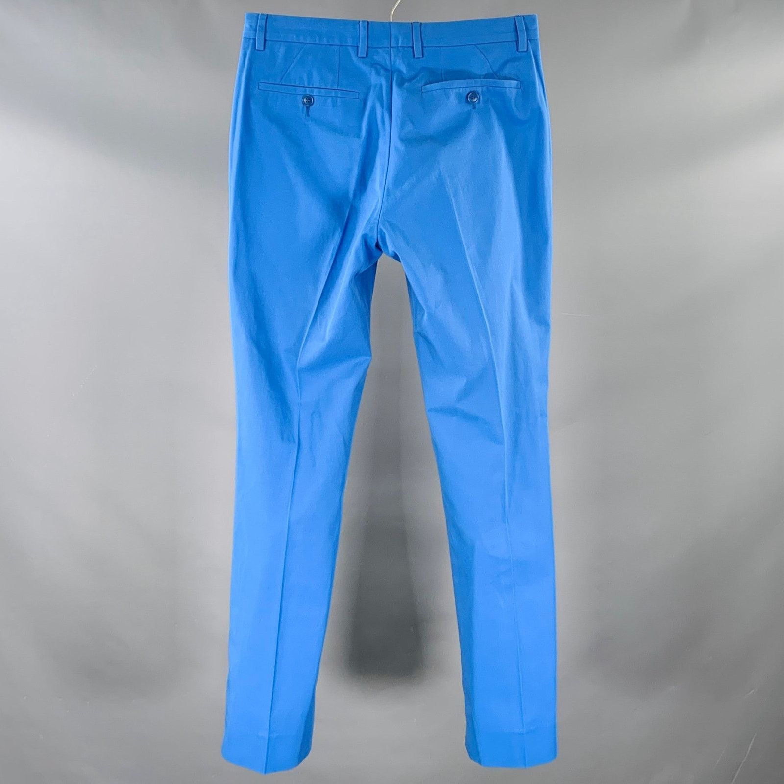 Calvin Klein Size 31 Blue Cotton Flat Front Dress Pants Size US 31 - 2 Thumbnail