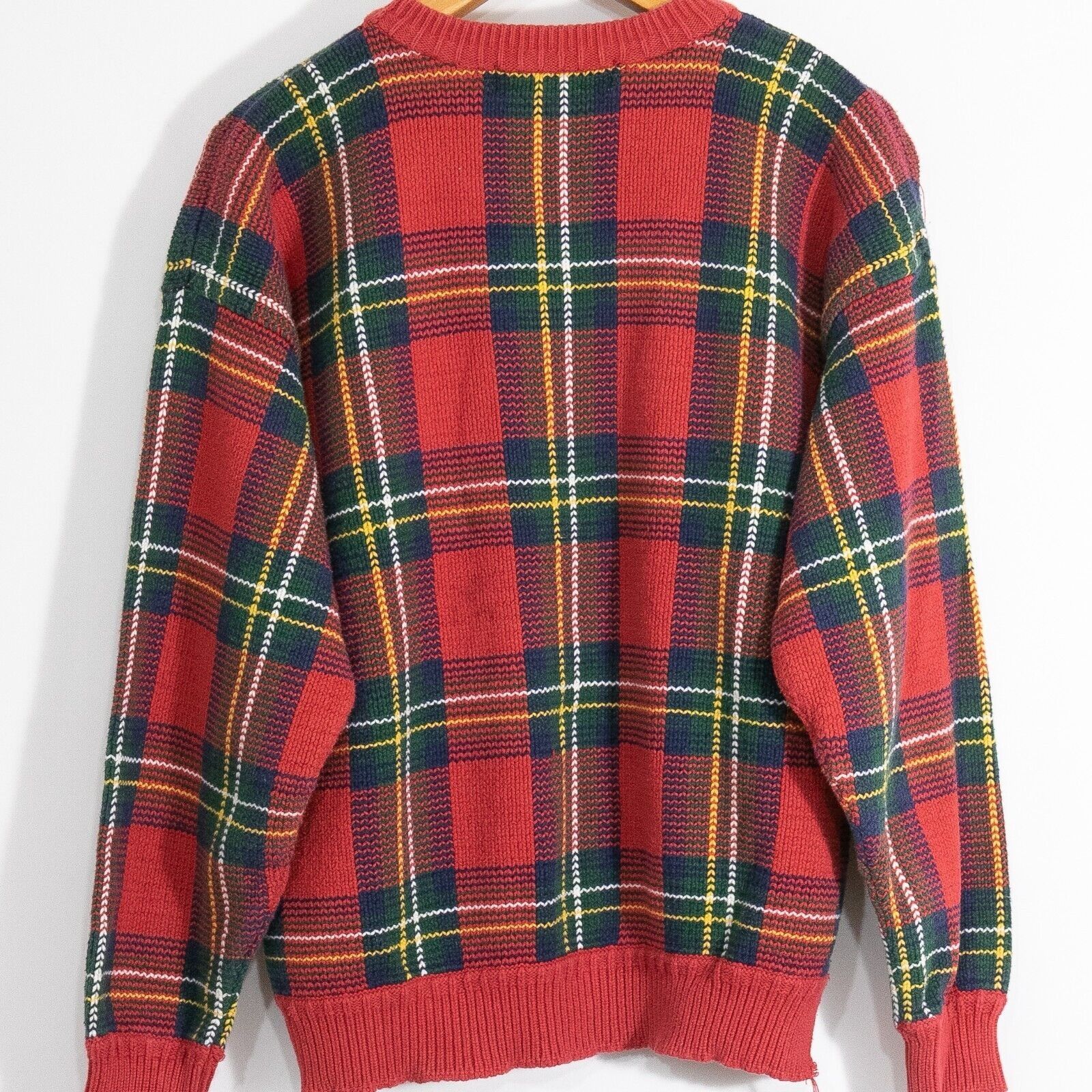 Vintage Vintage Tartan Plaid Cotton Knit Sweater Large - Distressed Size US L / EU 52-54 / 3 - 6 Thumbnail