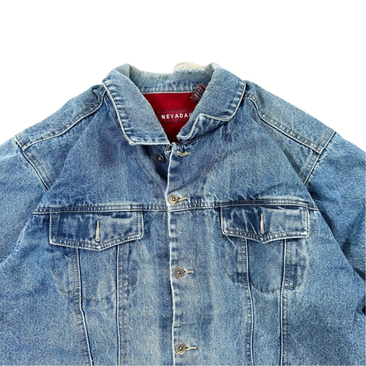 Vintage Vintage 90s Lined Nevada Red Denim Button Up Jacket Size US XL / EU 56 / 4 - 2 Thumbnail