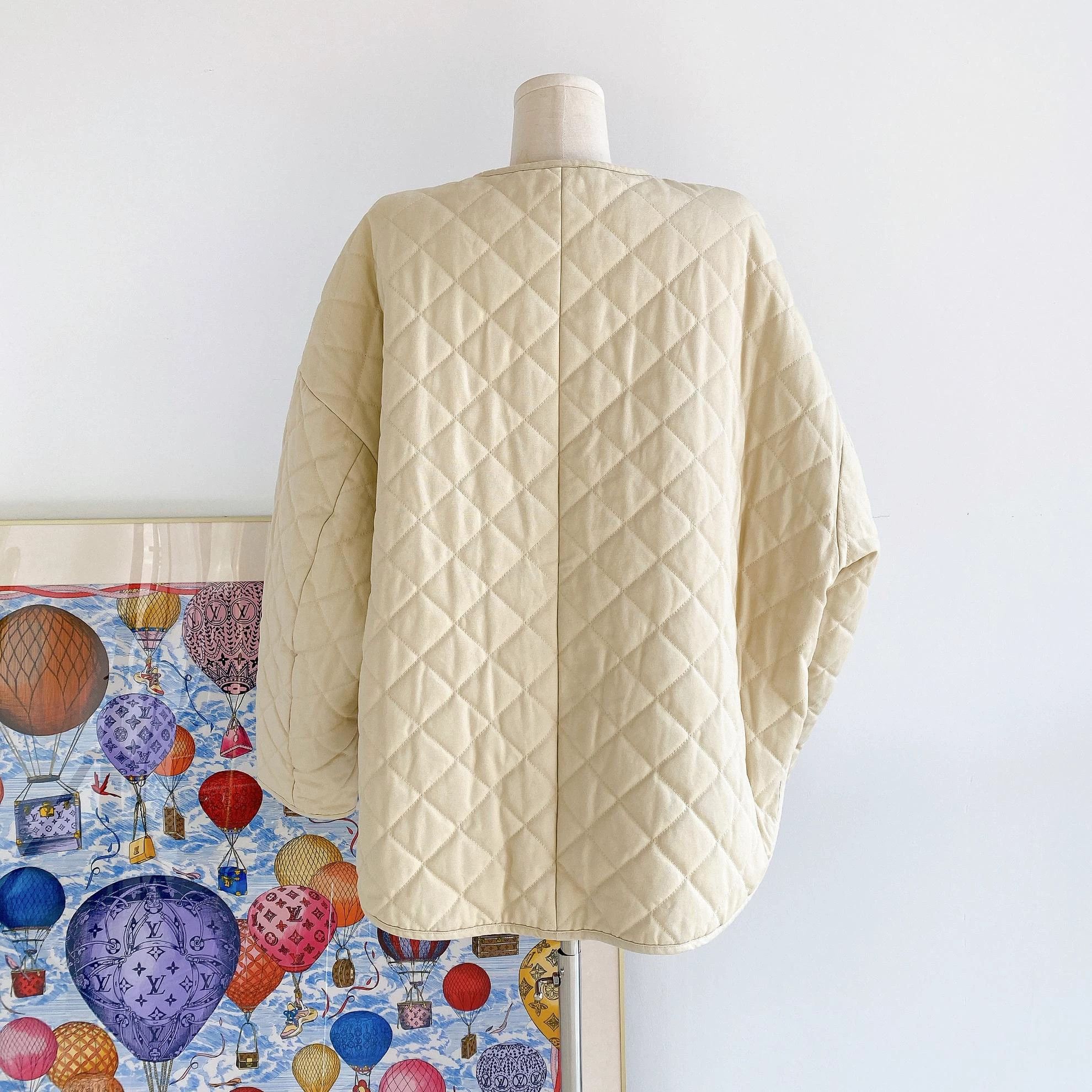Toteme Toteme Beige Quilted Cotton Jacket L Size L / US 10 / IT 46 - 4 Thumbnail