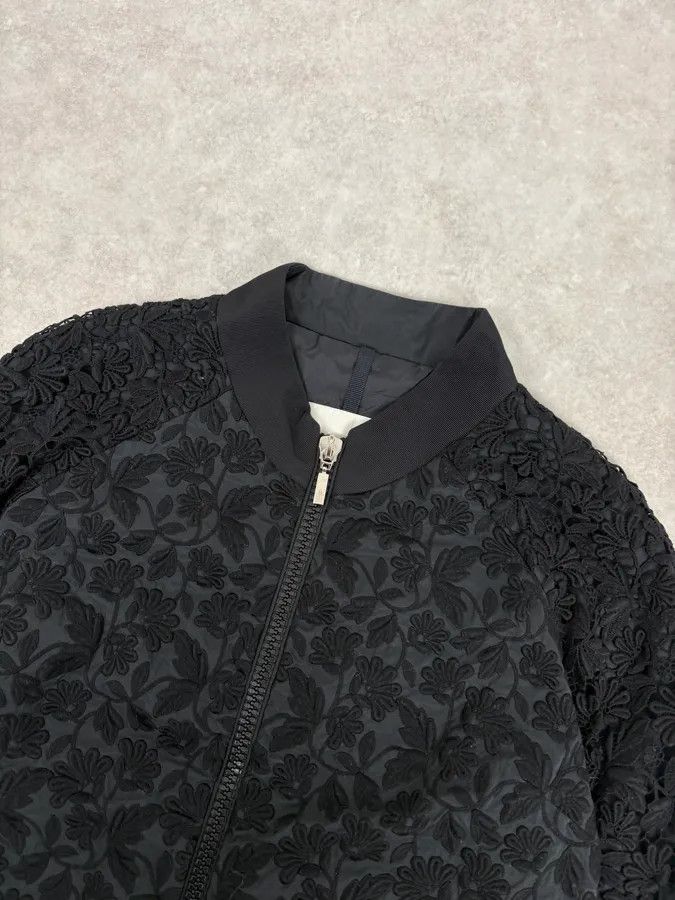 Moncler Moncler Black Flowers Embroidered Light Jacket Size US XS / EU 42 / 0 - 4 Thumbnail