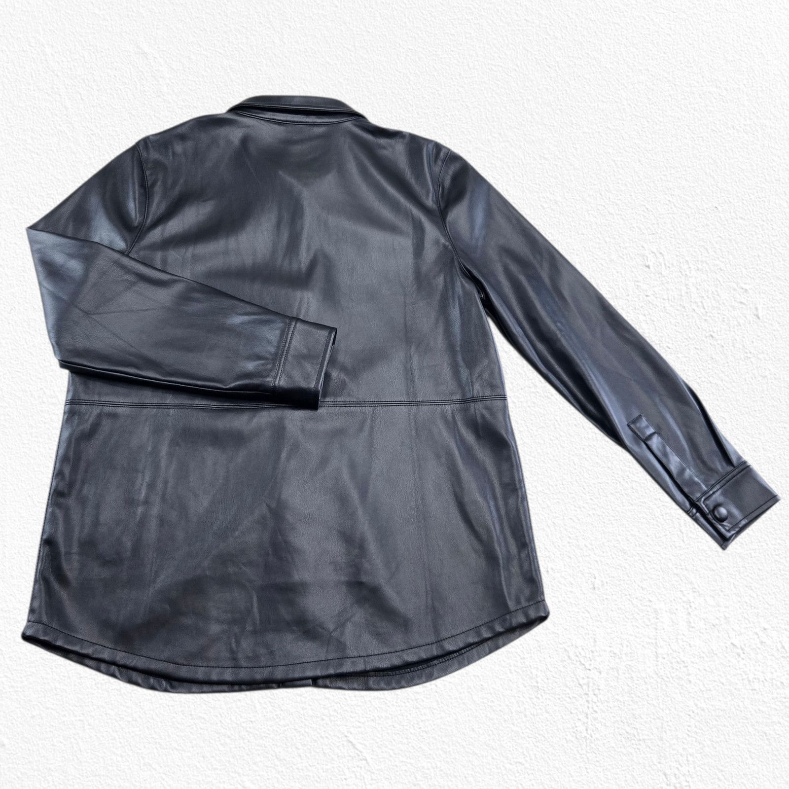 Other Liverpool Black Button Front Size Faux Leather Shacket Small Size S / US 4 / IT 40 - 11 Thumbnail