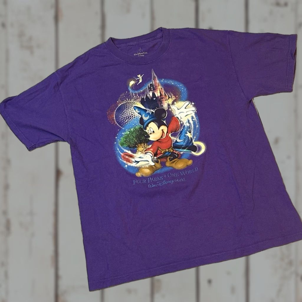 Hanes Hanes Walt Disney World Mickey Mouse Wizard Cotton Tee Four Parks One World Lg Shirt Men Multicolor Disney Parks Tee Wizard Mickey 90s? Size US L / EU 52-54 / 3 - 1 Thumbnail