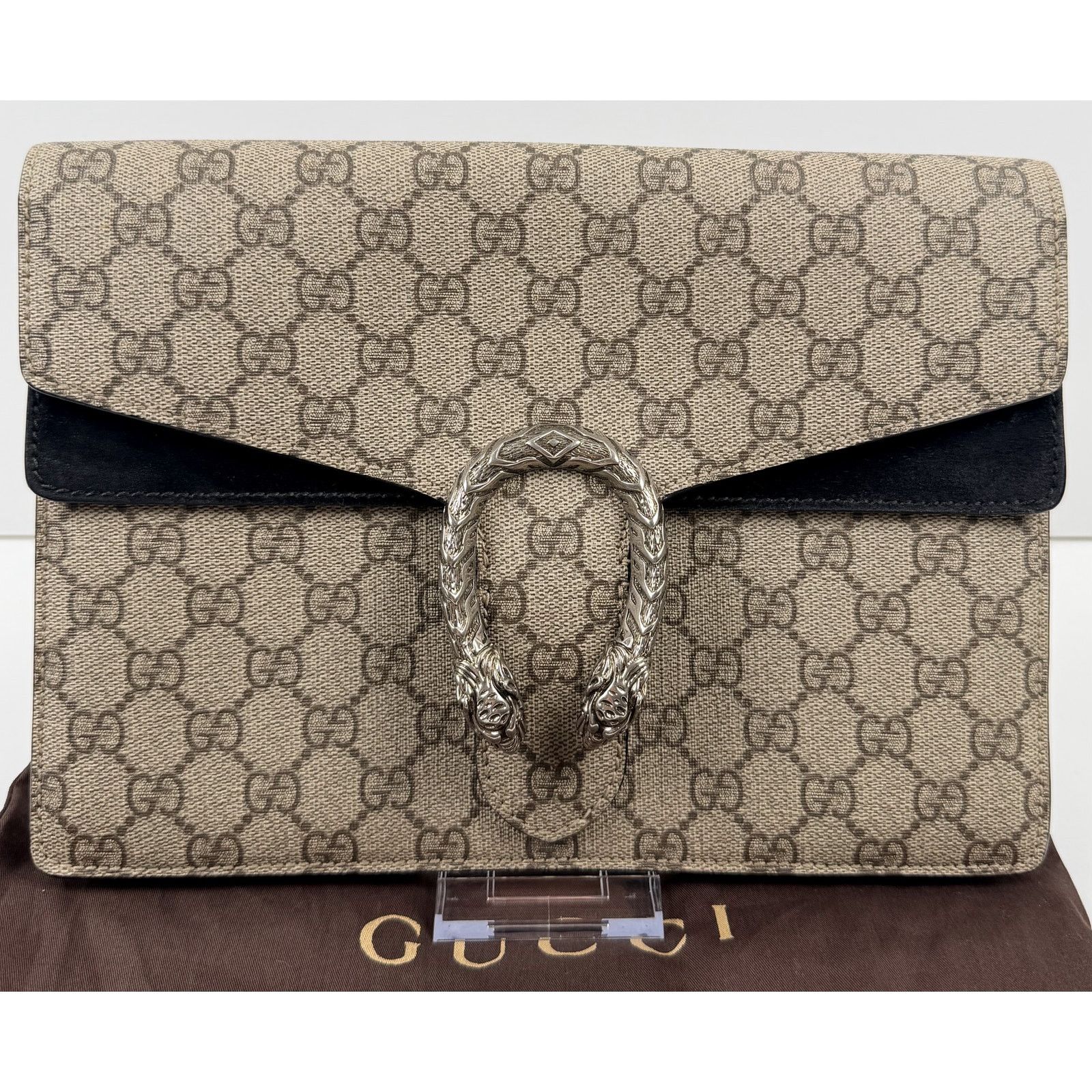 Gucci Gucci Black/Beige GG Supreme Canvas and Suede Dionysus Size ONE SIZE - 1 Thumbnail