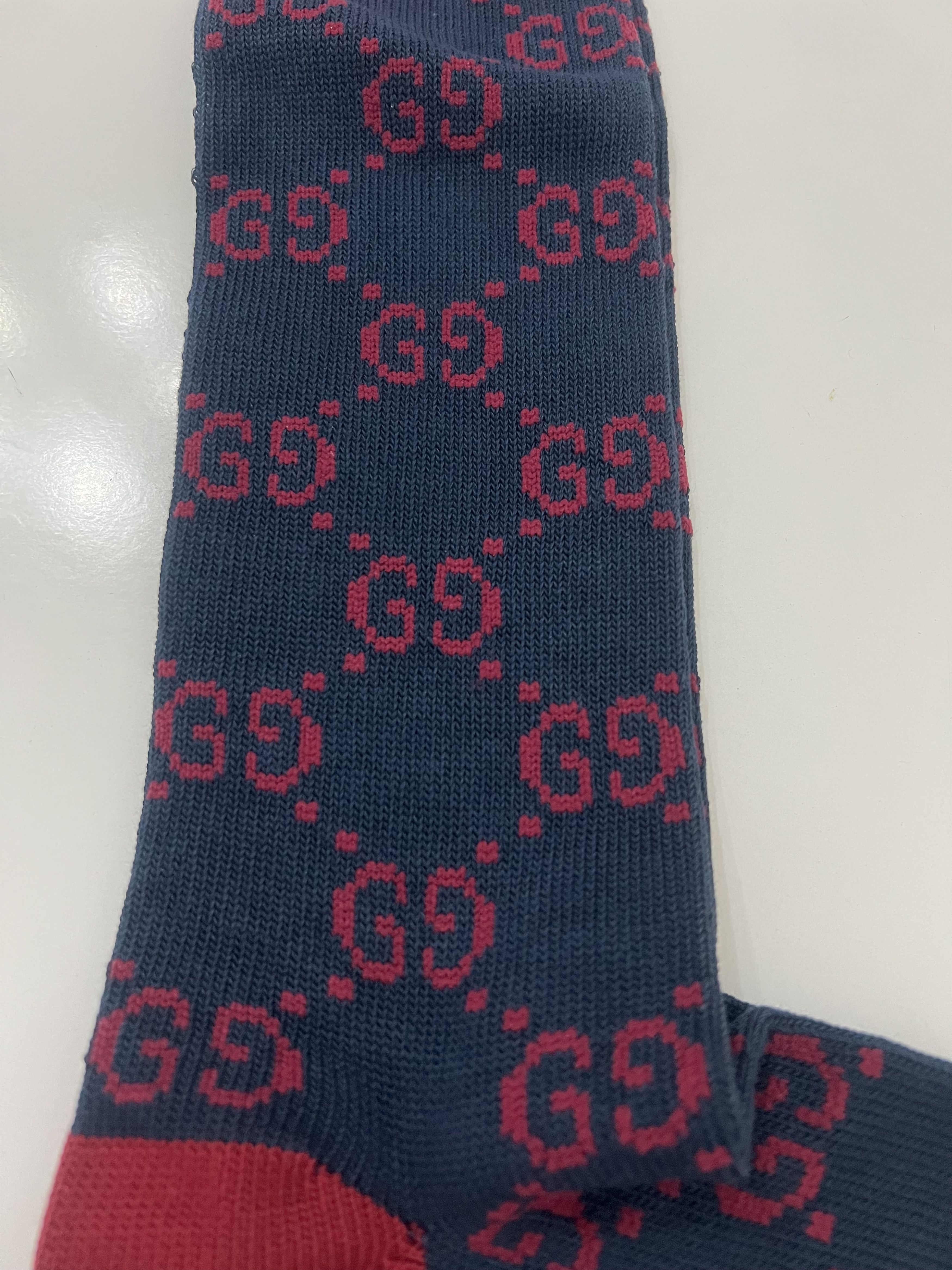 Gucci GUCCI - GG PRINT SOCKS, BLUE/RED, SIZE L Size ONE SIZE - 1 Thumbnail