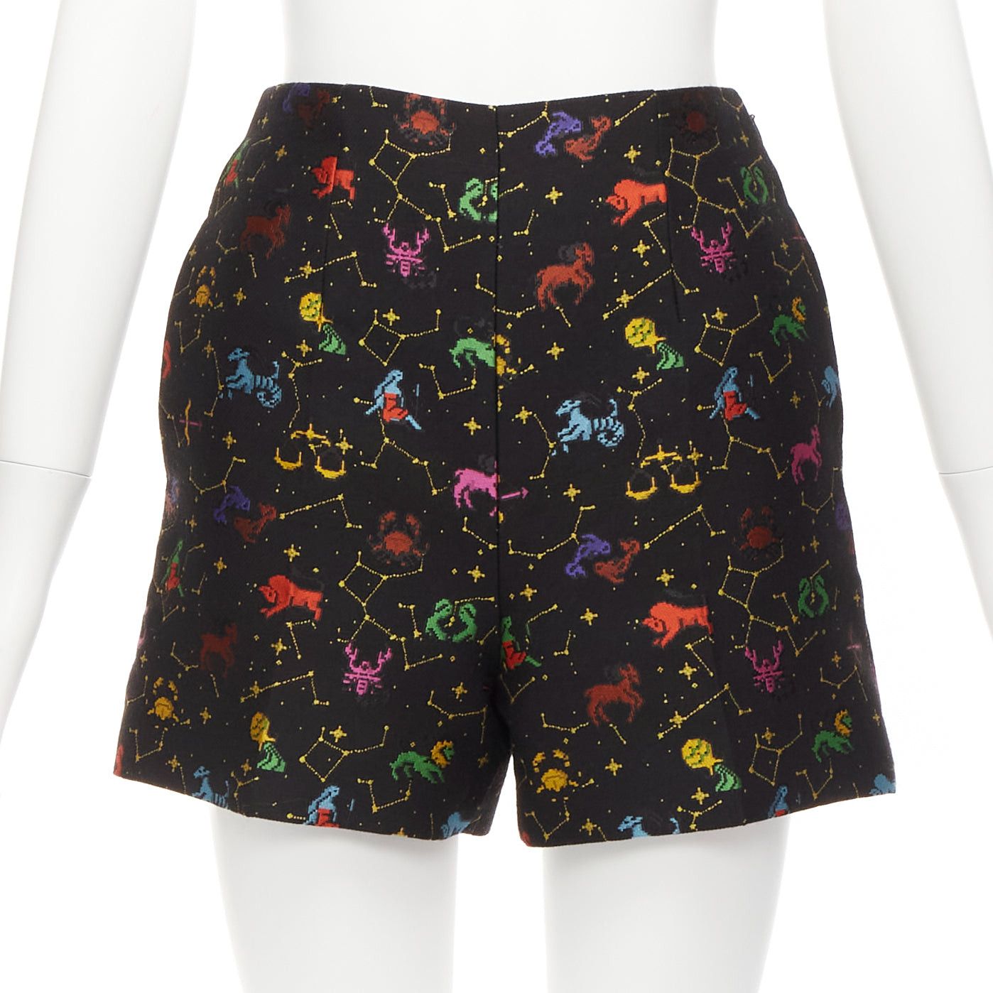 Dior DIOR Lucky Dior black colorful astrology jacquard high waisted shorts FR32 XXS Size 25" / US 0 / IT 36 - 1 Thumbnail
